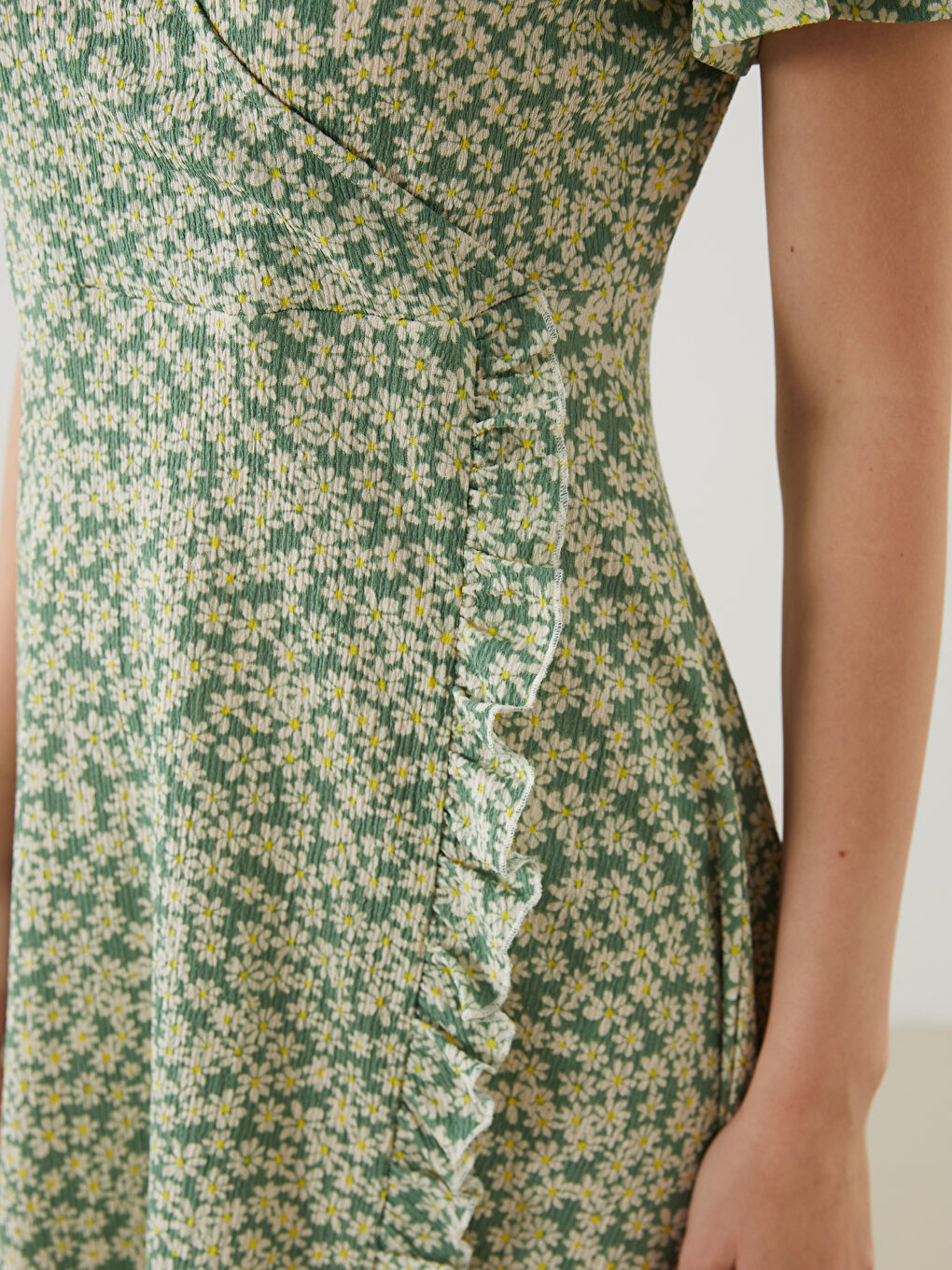 Double Breasted Collar Floral Women's Dress -S5GQ66Z8-LRR