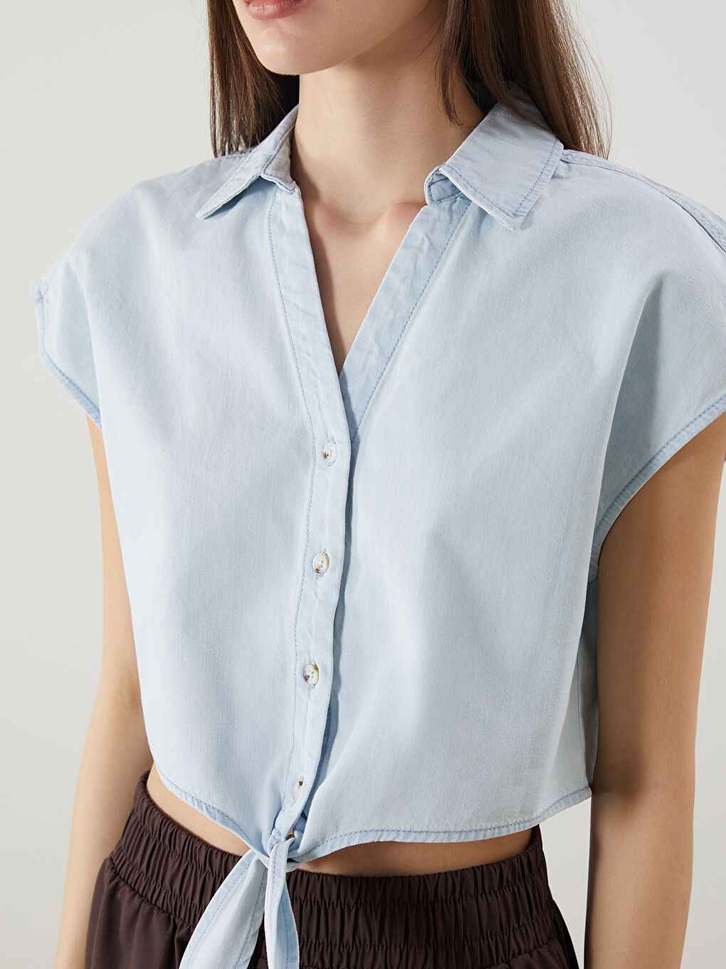 Woman INDIGO Denim Shirt -S5GQ72Z8-311