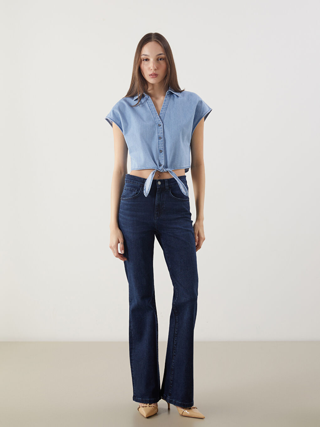 Woman INDIGO Denim Shirt -S5GQ72Z8-507