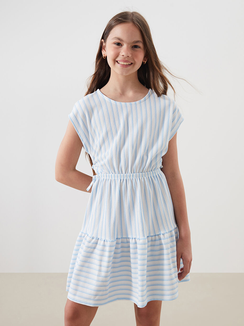 LCW Kids Crew Neck Striped Girls' Dress -S5GQ76Z4-LU7