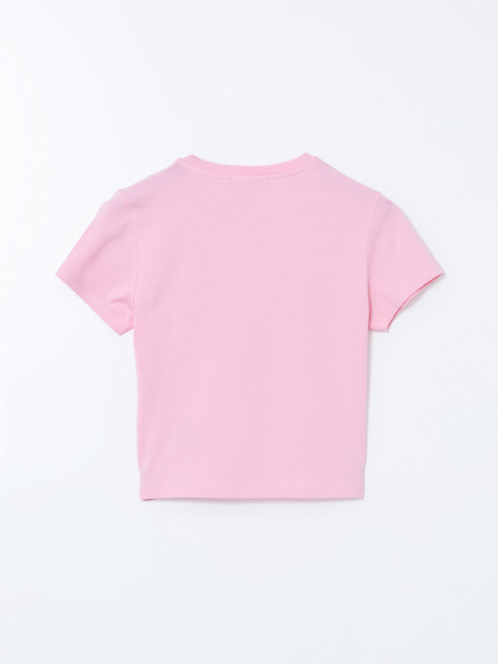 XSIDE Pembe Bisiklet Yaka Baskılı Kadın Crop - 1