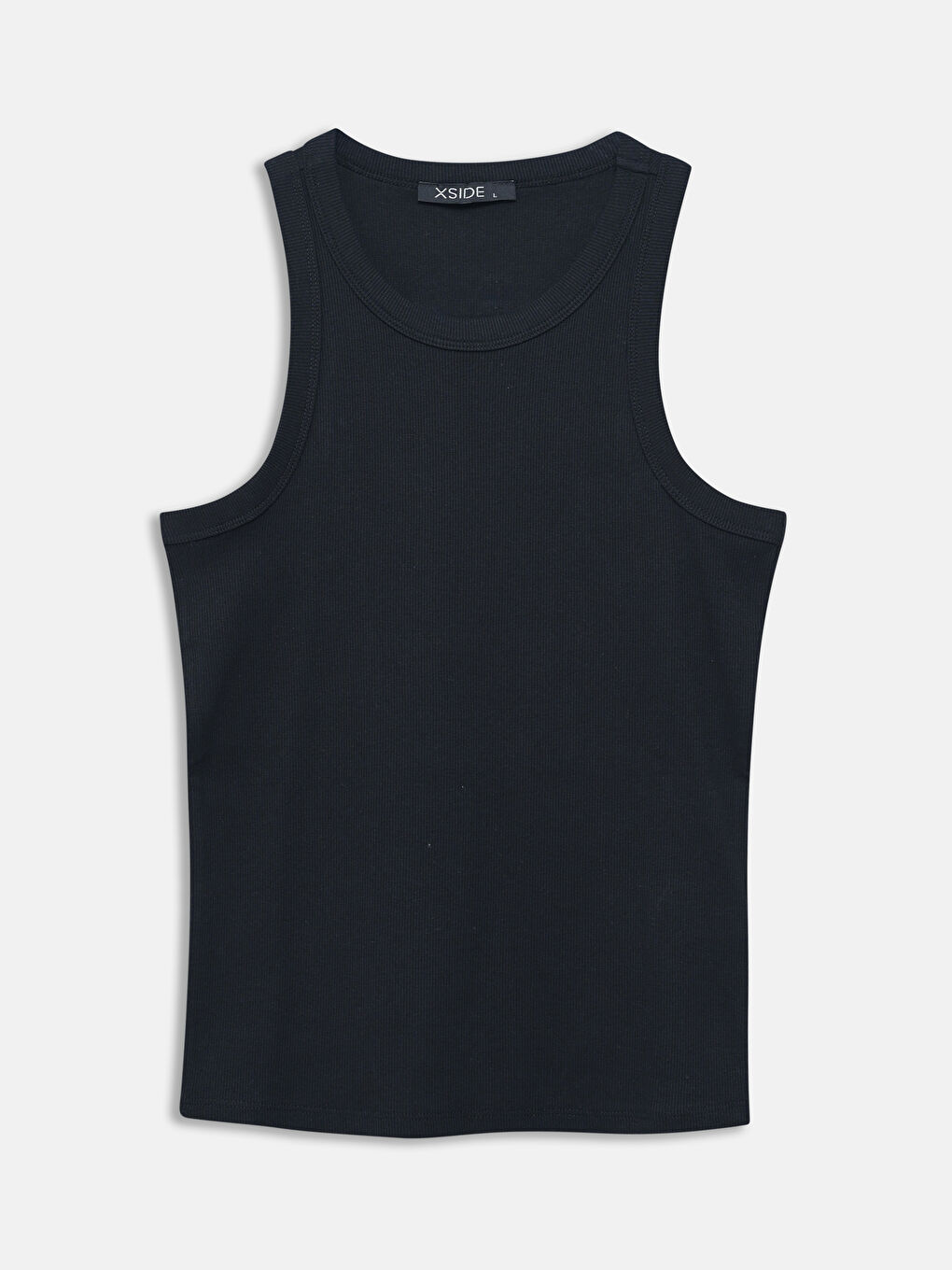 Siyah Bisiklet Yaka Dokulu Kadın Atlet-2