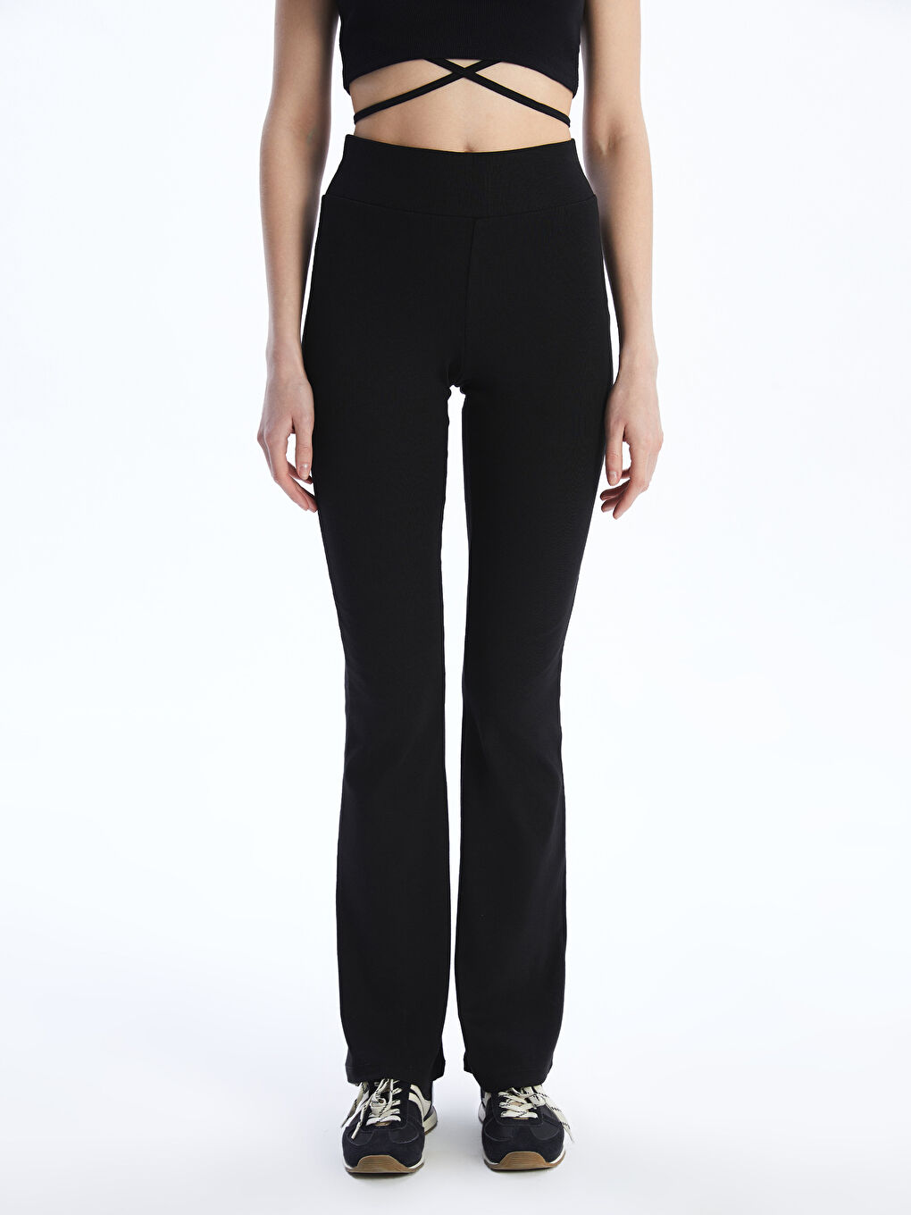 Siyah Beli Lastikli Kadın Eşofman Altı-1