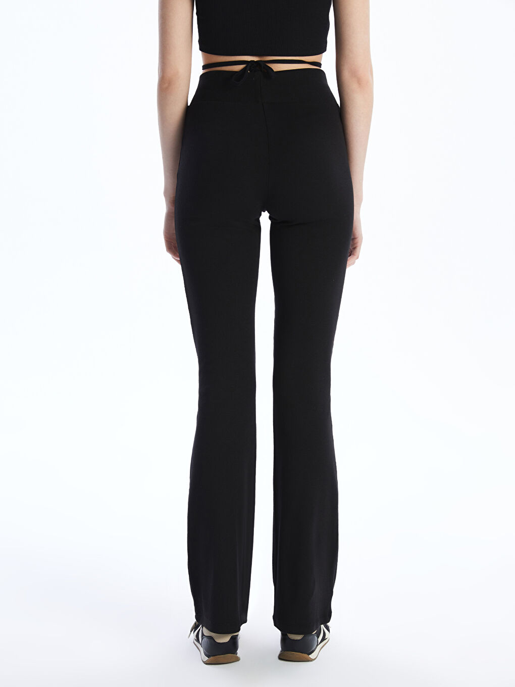 Siyah Beli Lastikli Kadın Eşofman Altı-3