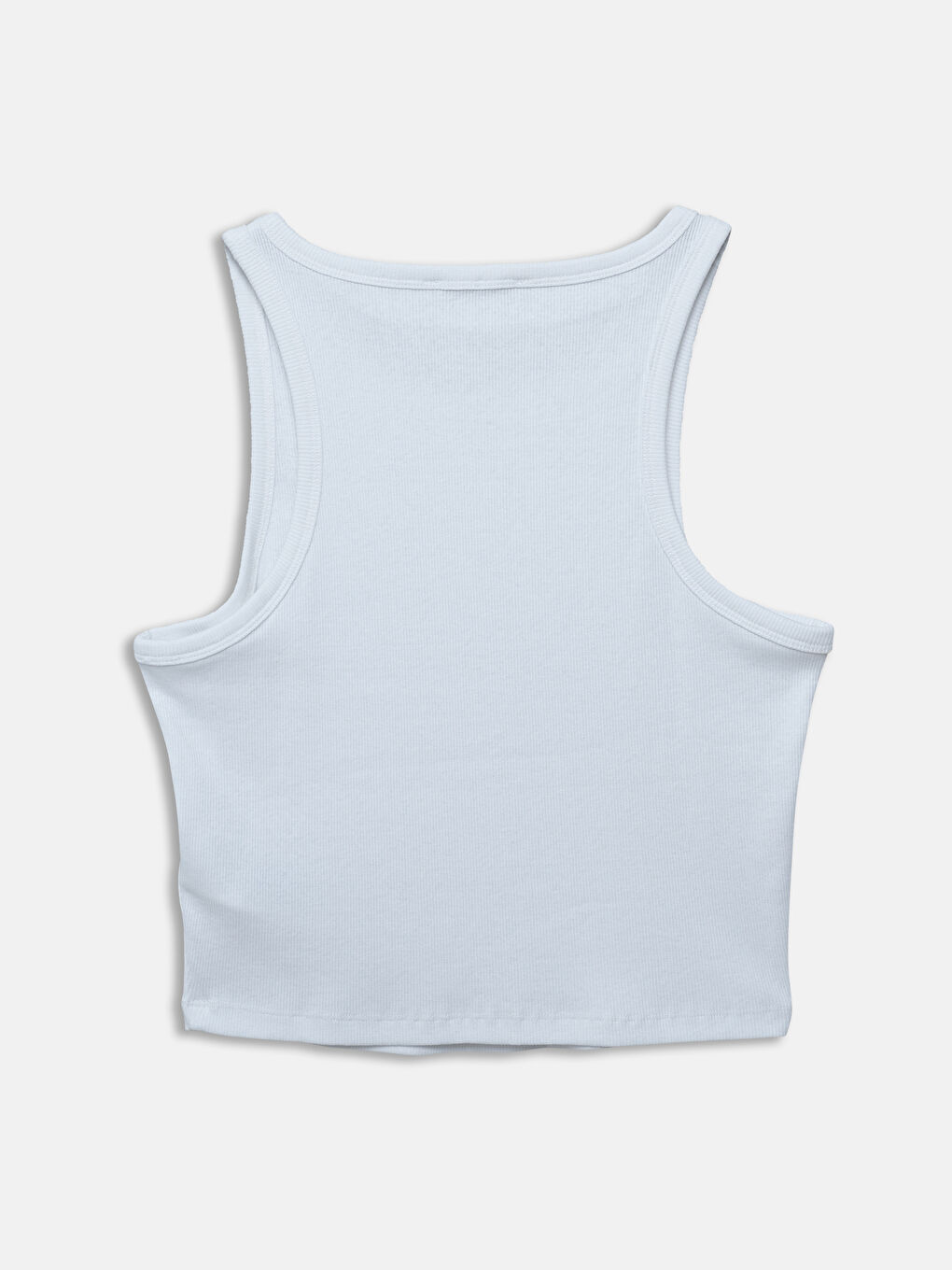 Beyaz Bisiklet Yaka Dokulu Kadın Atlet-5