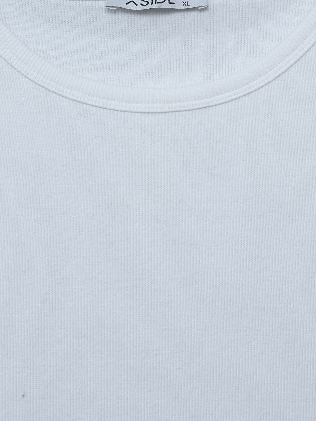 Beyaz Bisiklet Yaka Dokulu Kadın Atlet-6