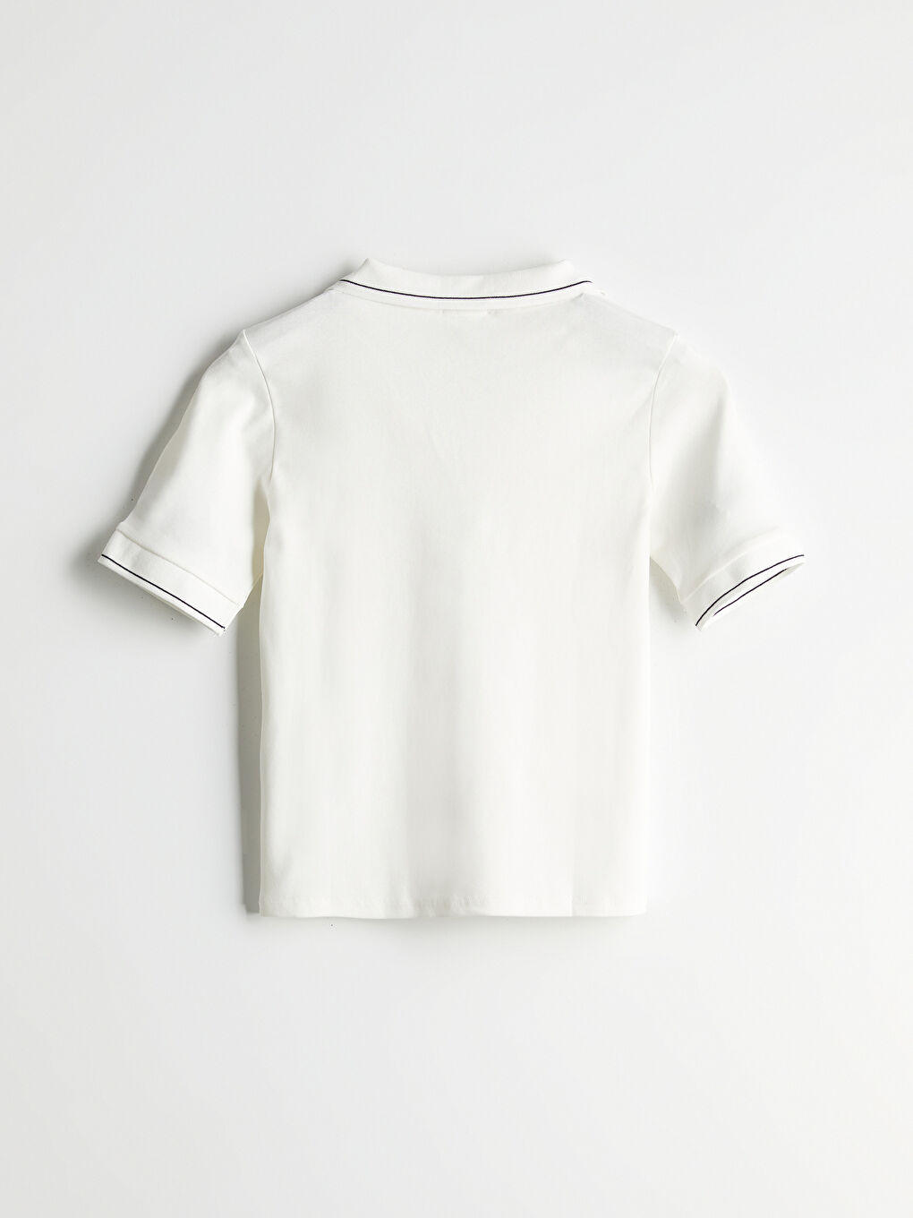 Bej Polo Yaka Kadın Tişört-6