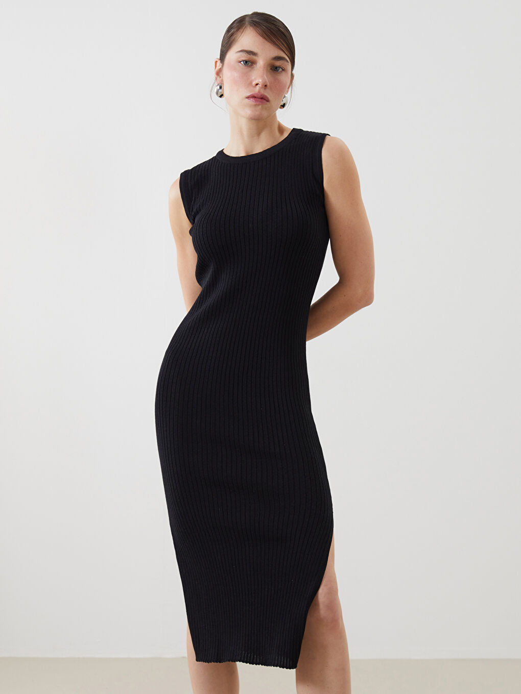 Crew Neck Women's Knitwear Dress -S5GR39Z8-CVL