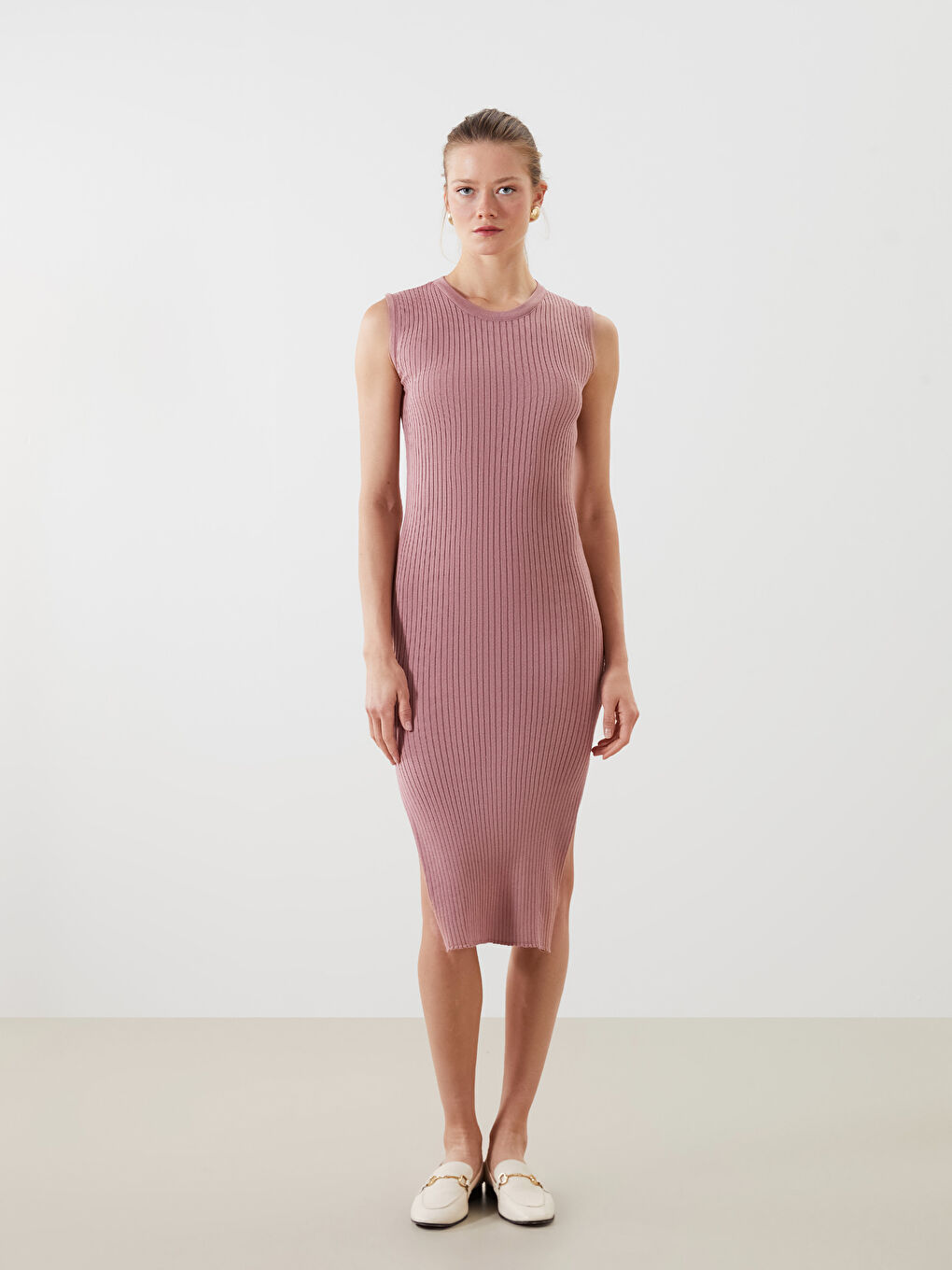 Crew Neck Women's Knitwear Dress -S5GR39Z8-GUK