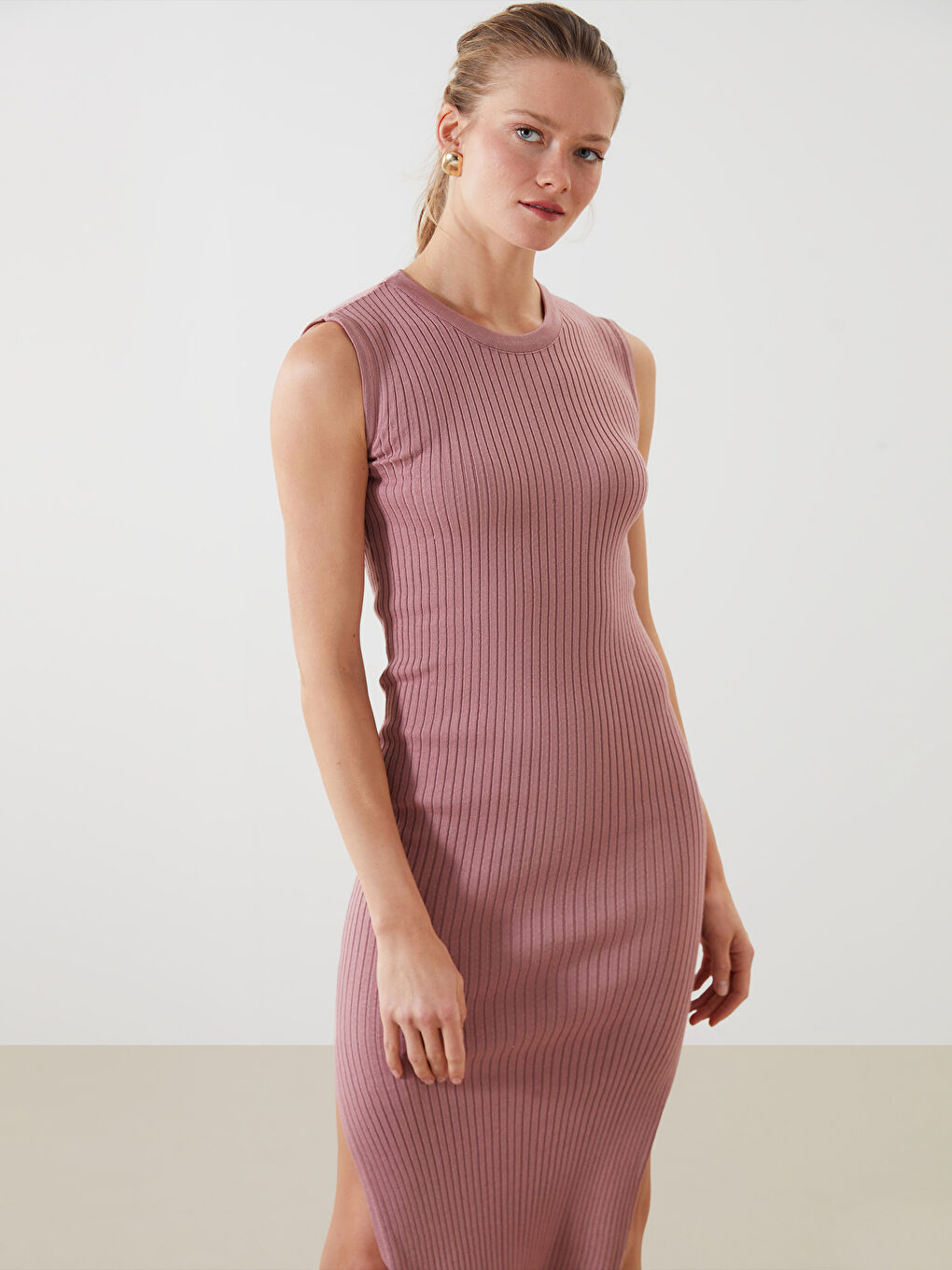Crew Neck Women's Knitwear Dress -S5GR39Z8-GUK