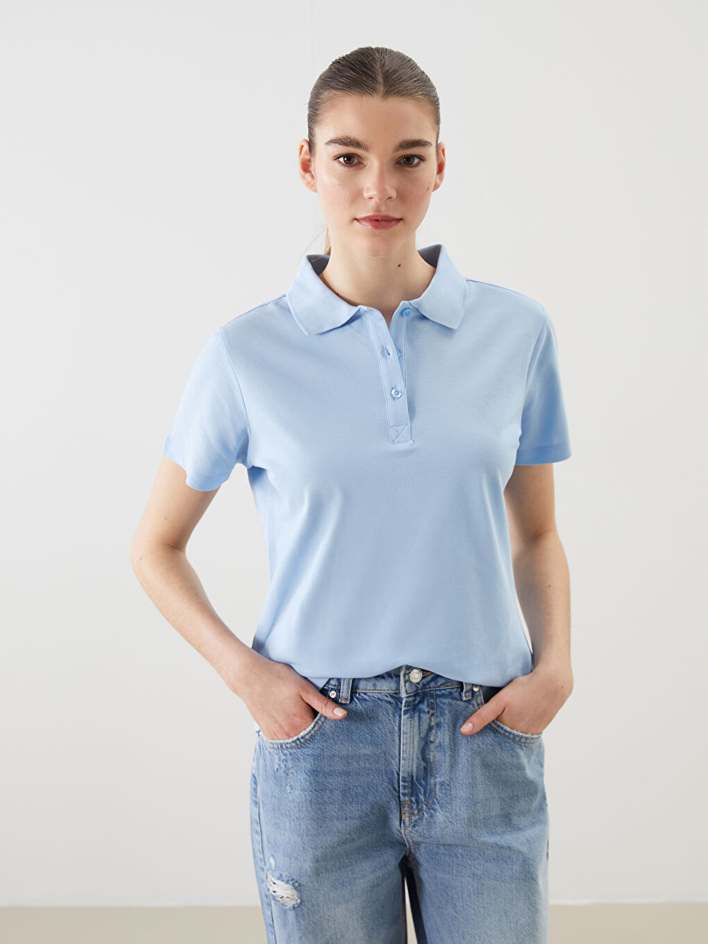 Polo Neck Piqué Women'S T-Shirt -S5GR56Z8-QXH