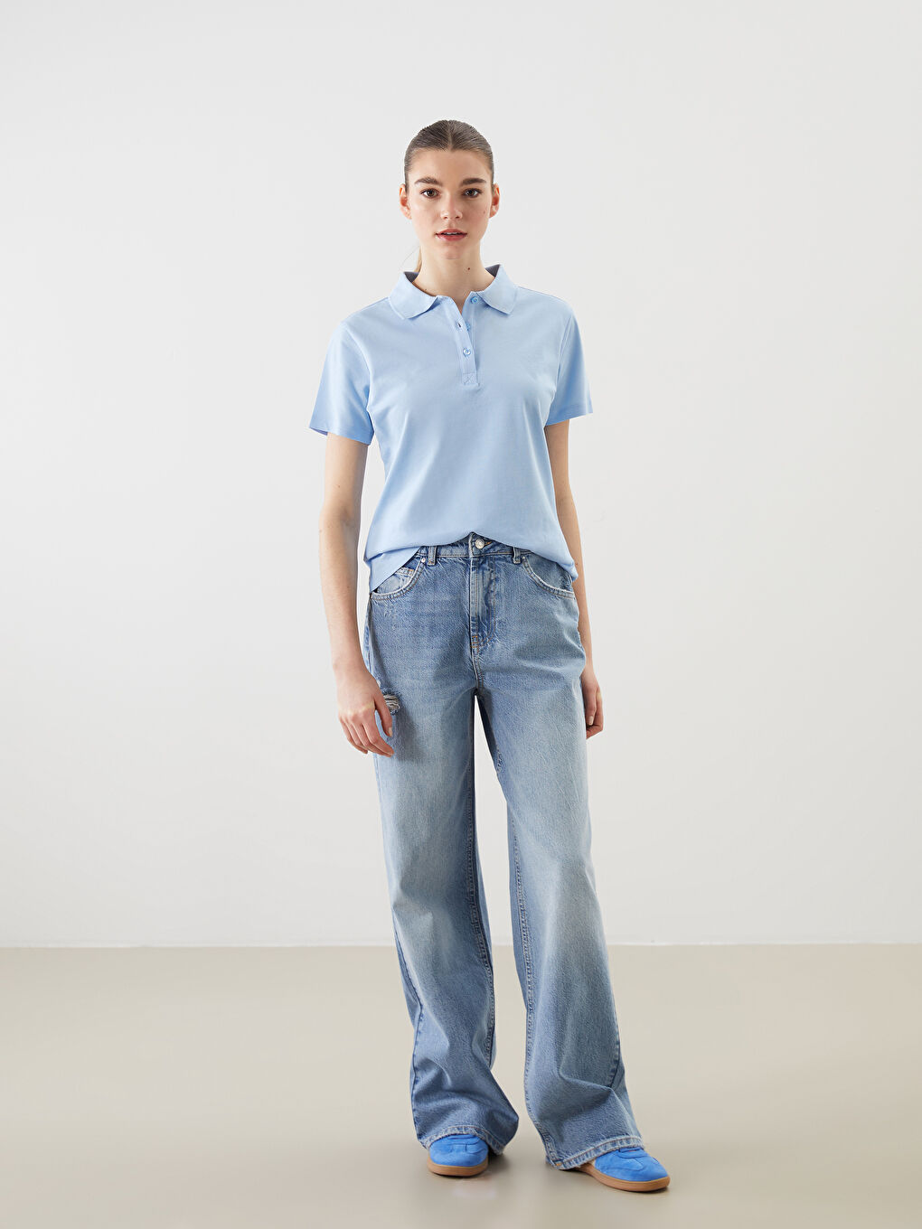 Polo Neck Piqué Women'S T-Shirt -S5GR56Z8-QXH