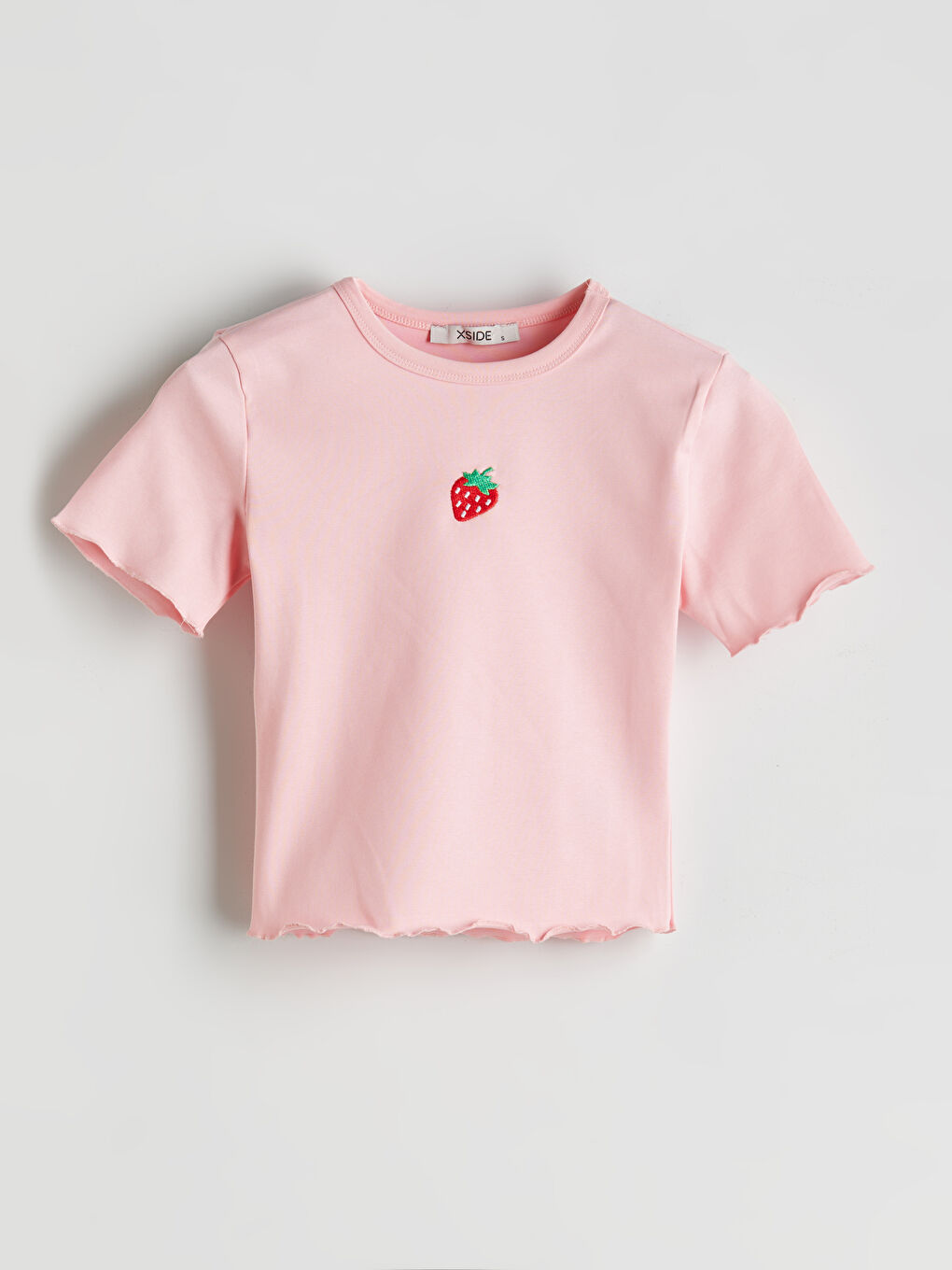Crew Neck Embroidered Women's Crop Top -S5GR61Z8-QX9