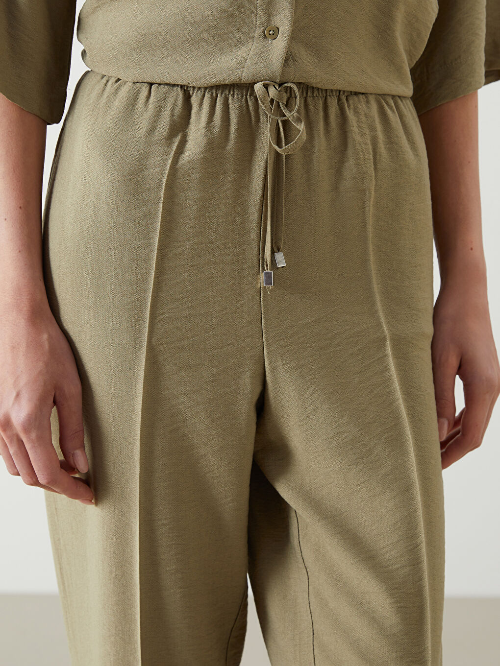 Elastic Waist Carrot Fit Women's Trousers -S5GR72Z8-Y1Q