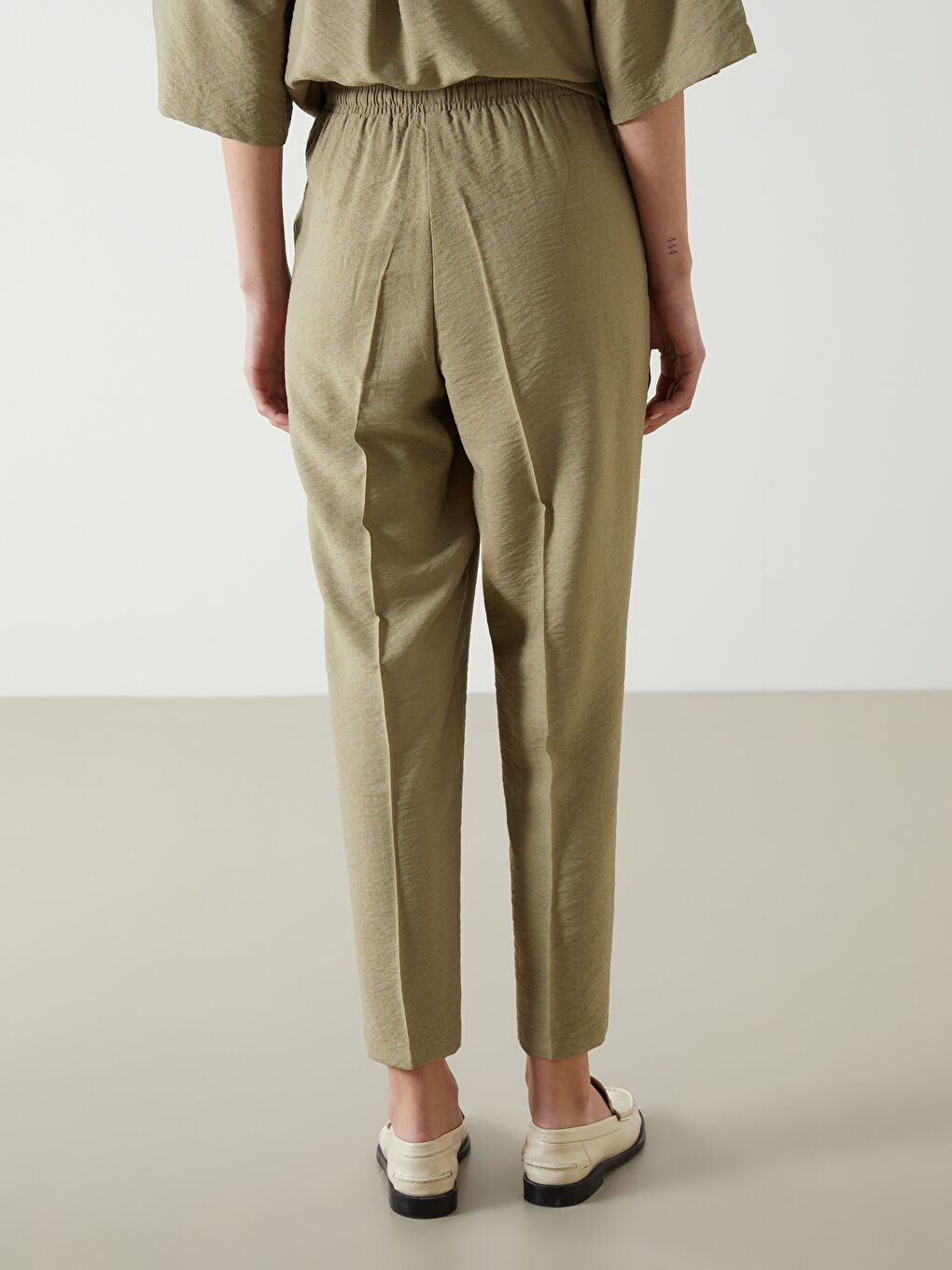Elastic Waist Carrot Fit Women's Trousers -S5GR72Z8-Y1Q