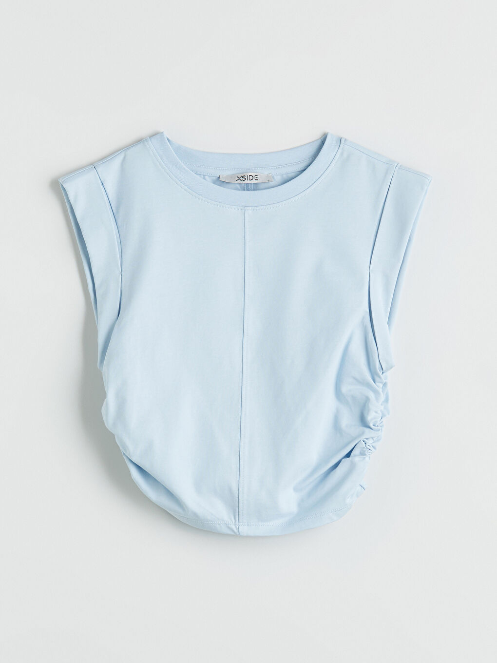 Mavi Bisiklet Yaka Büzgülü Crop-4