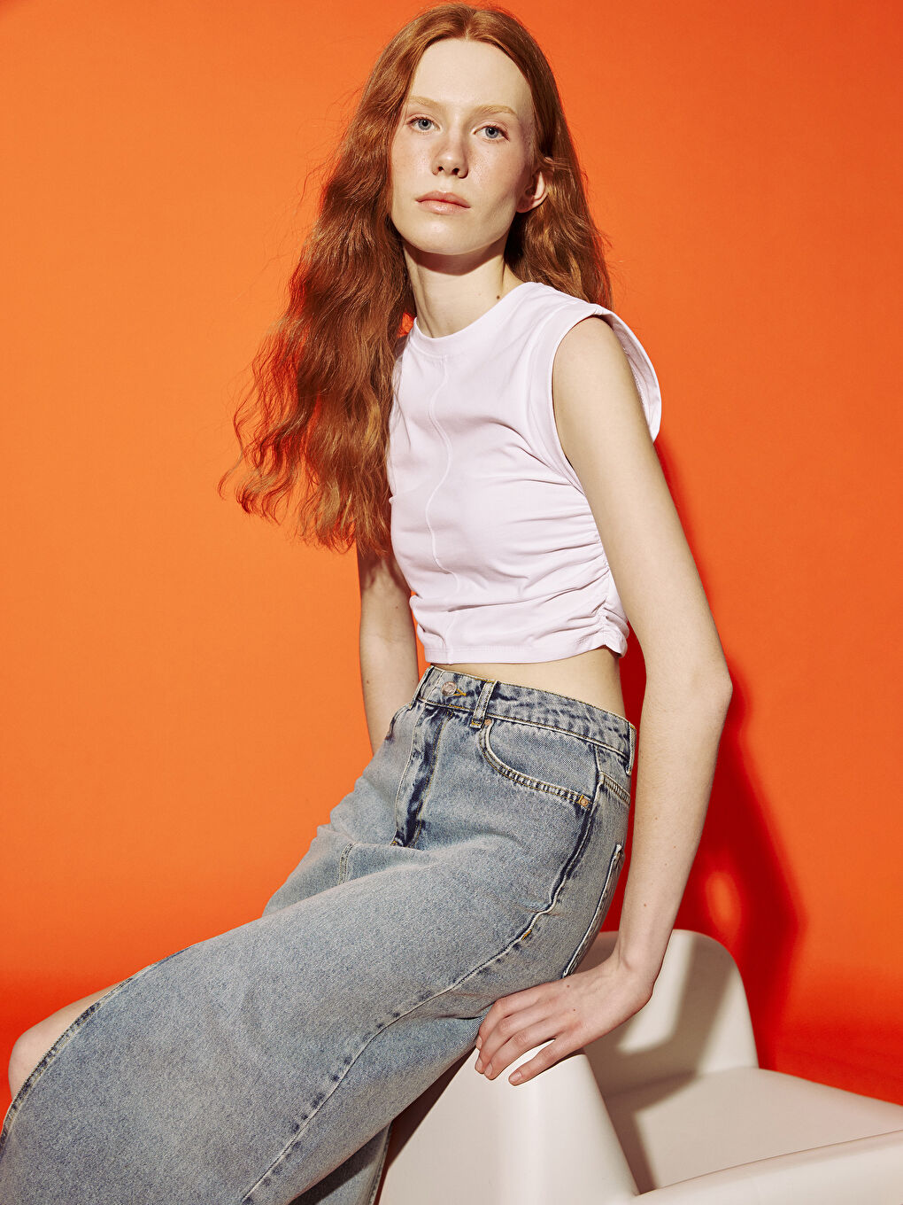 Crew Neck Women's Crop Top -S5GR73Z8-Q6K