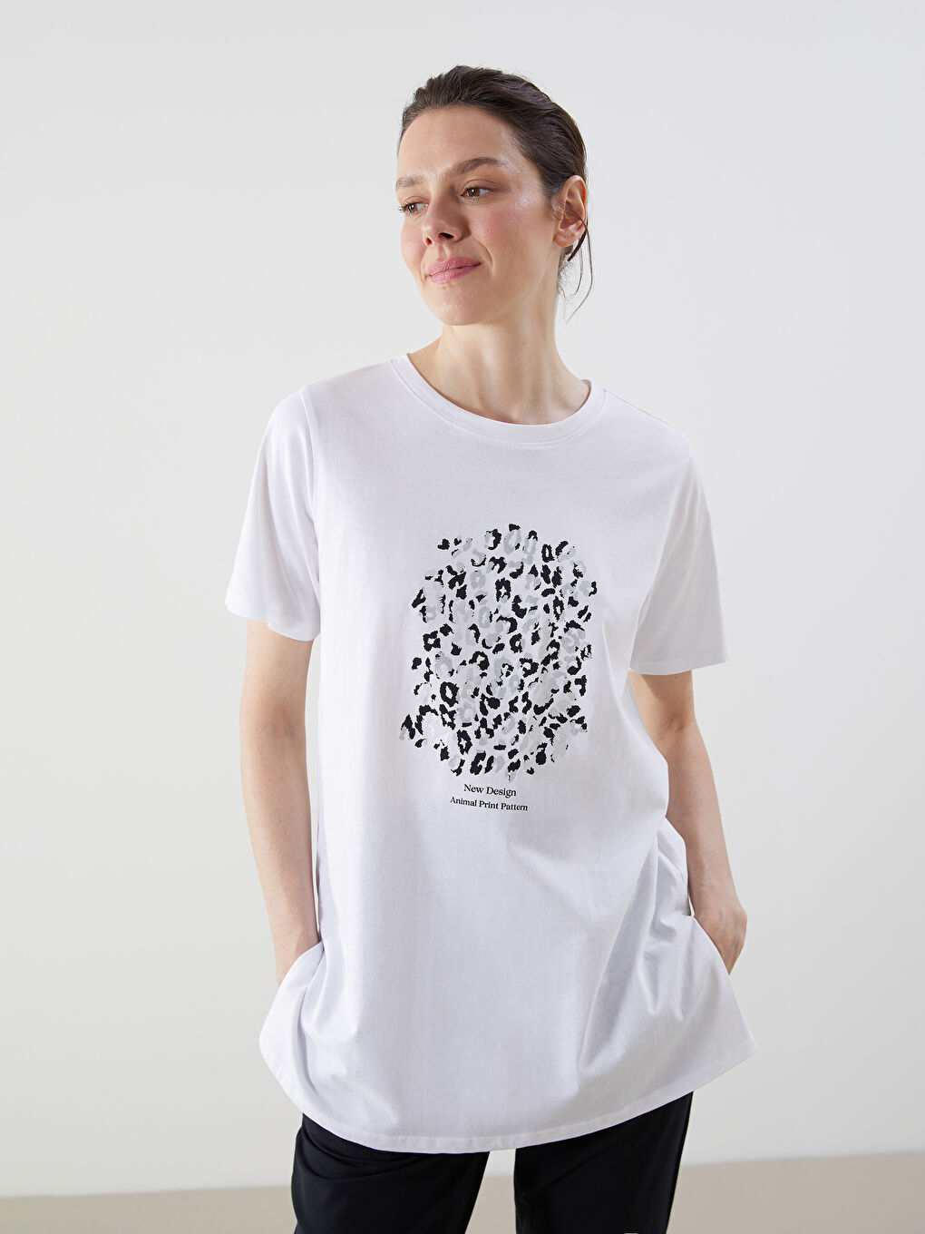 Crew Neck Amsterdam Printed Jersey Women's T-Shirt -S5GR74Z8-Q6K