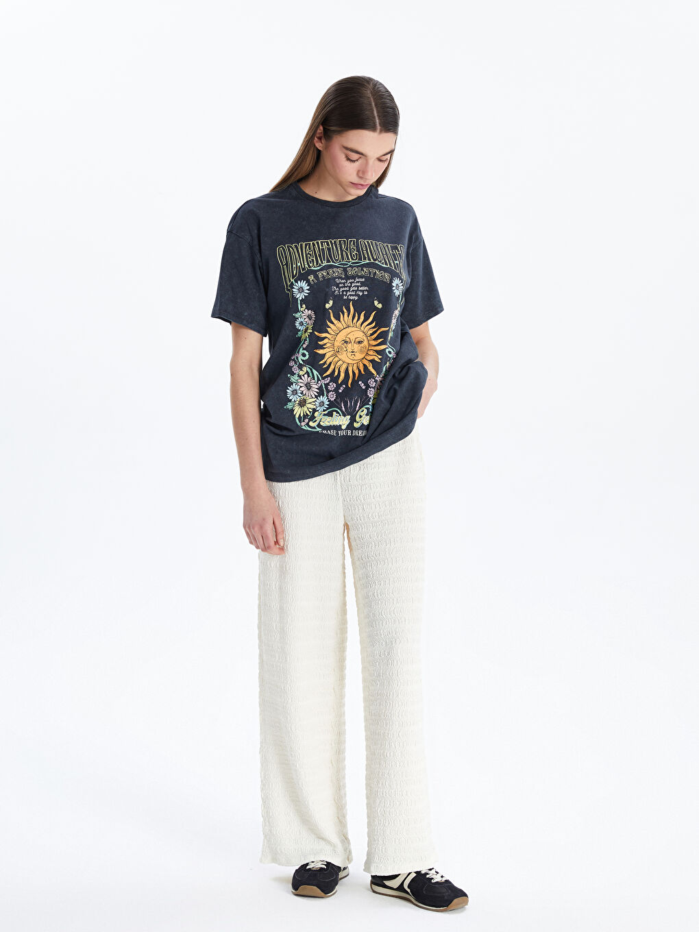 XSIDE Crew Neck Printed Women's T-Shirt -S5GR84Z8-VDL