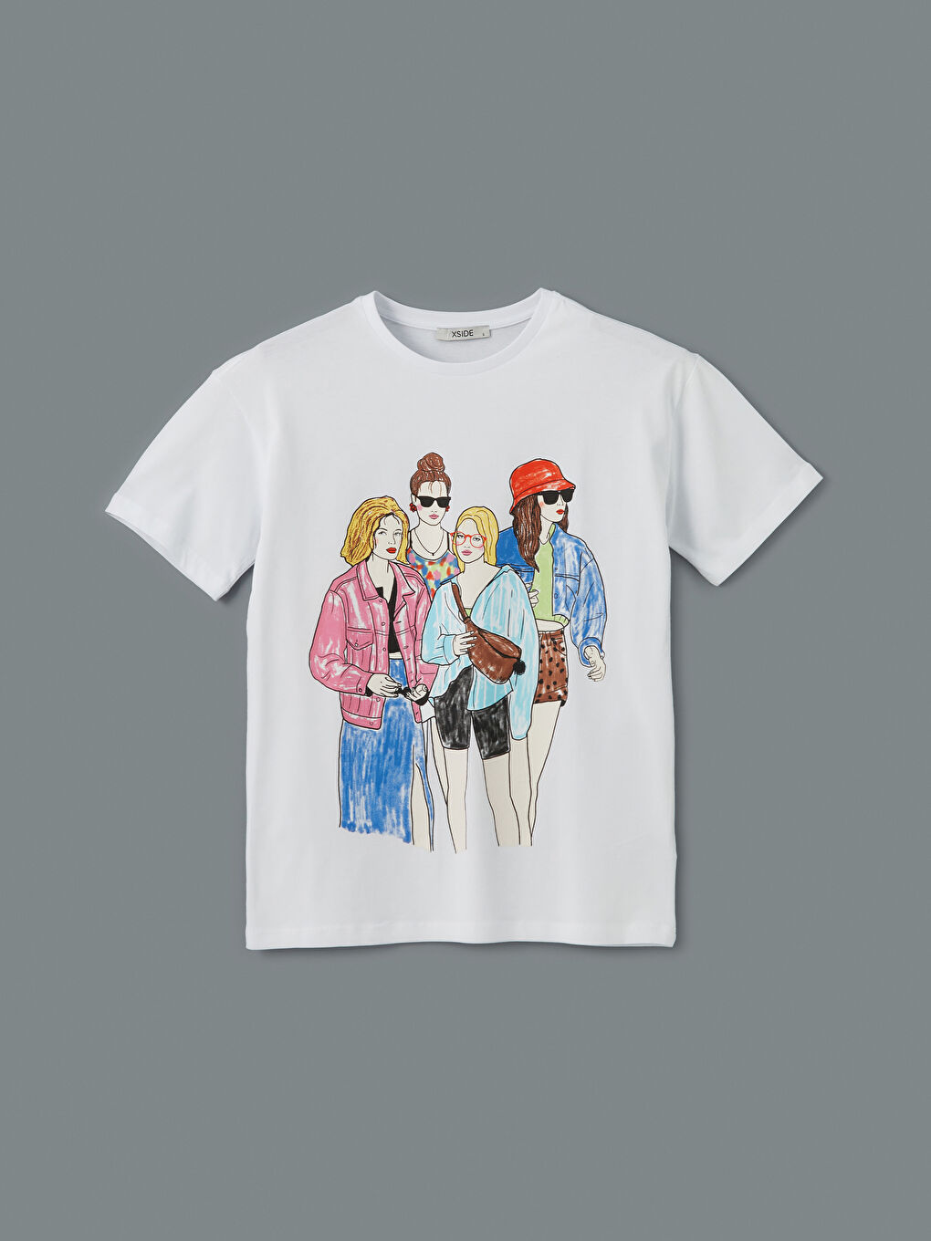 XSIDE Crew Neck Printed Women's T-Shirt -S5GR85Z8-Q6K