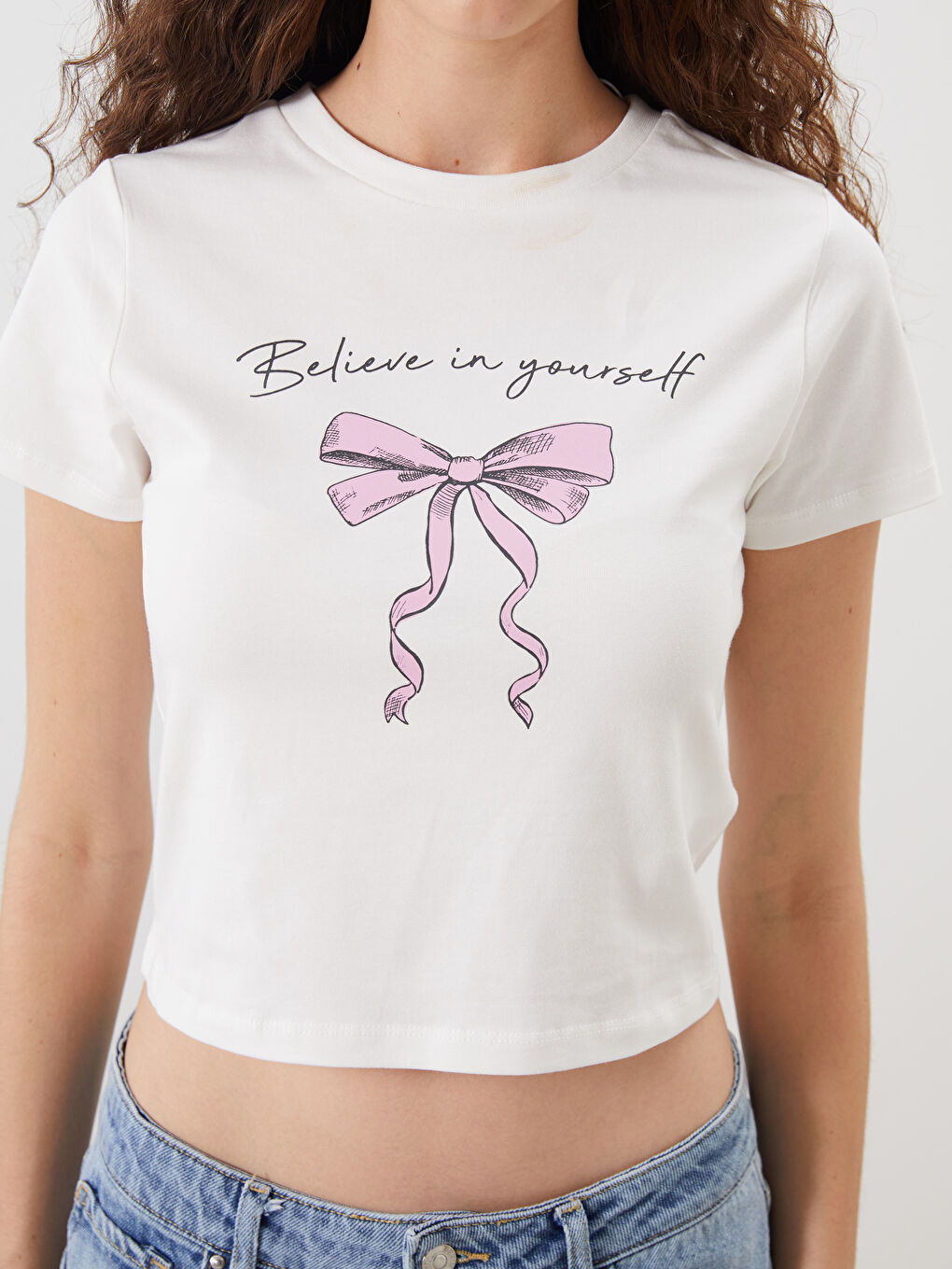 XSIDE Crew Neck Printed Crop Top -S5GR88Z8-R9J