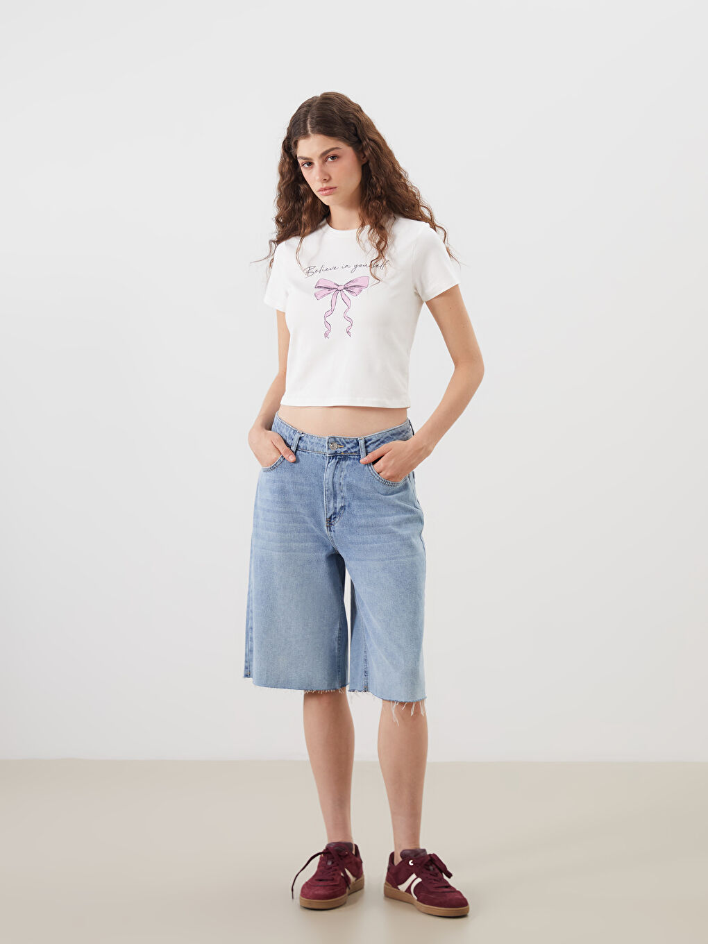 XSIDE Crew Neck Printed Crop Top -S5GR88Z8-R9J