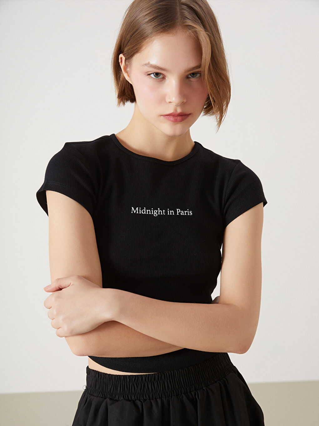 XSIDE Crew Neck Printed Paris Women's T-Shirt -S5GR90Z8-CVL