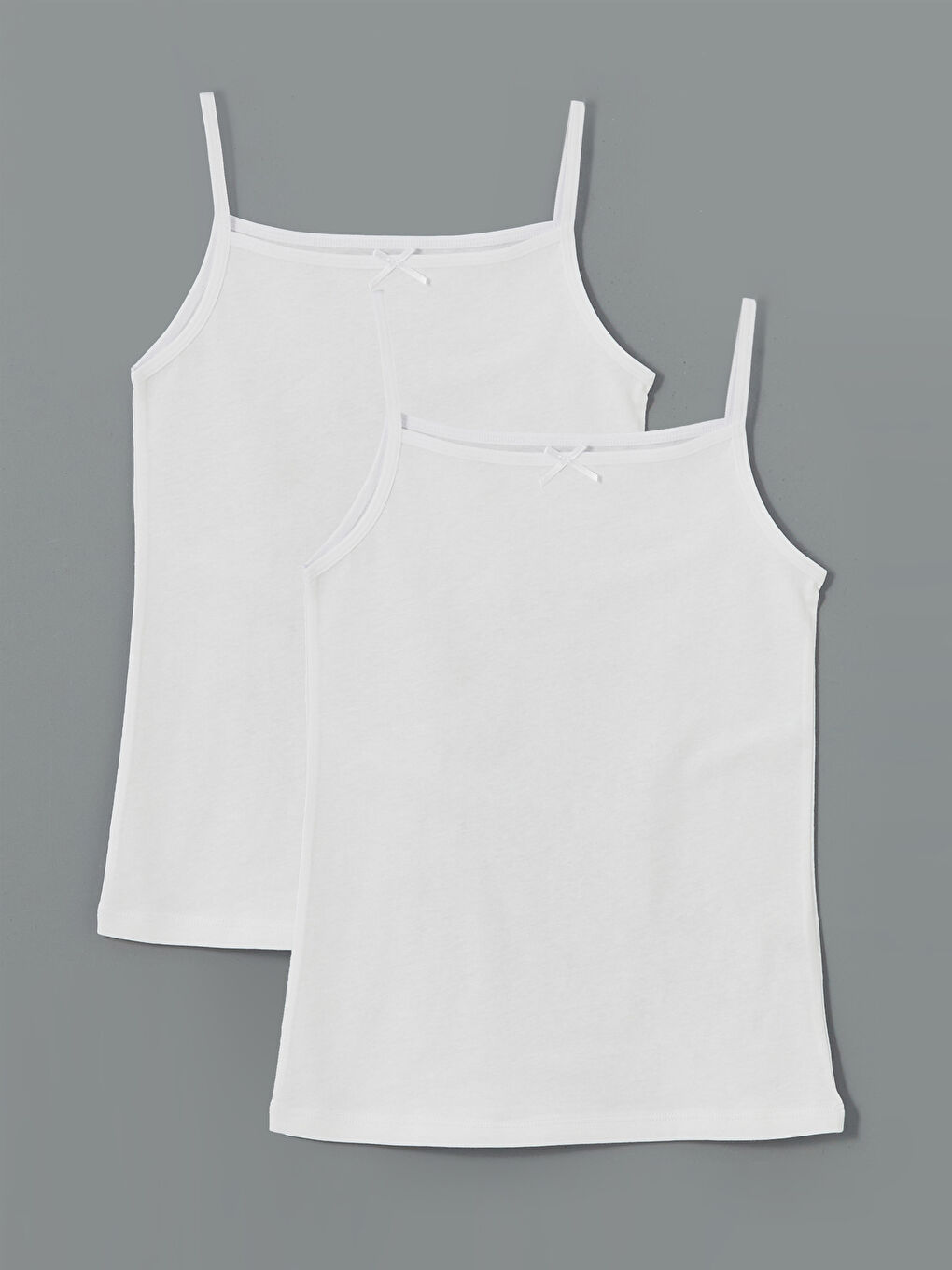 Square Collar Girls' Vest 2 Pack