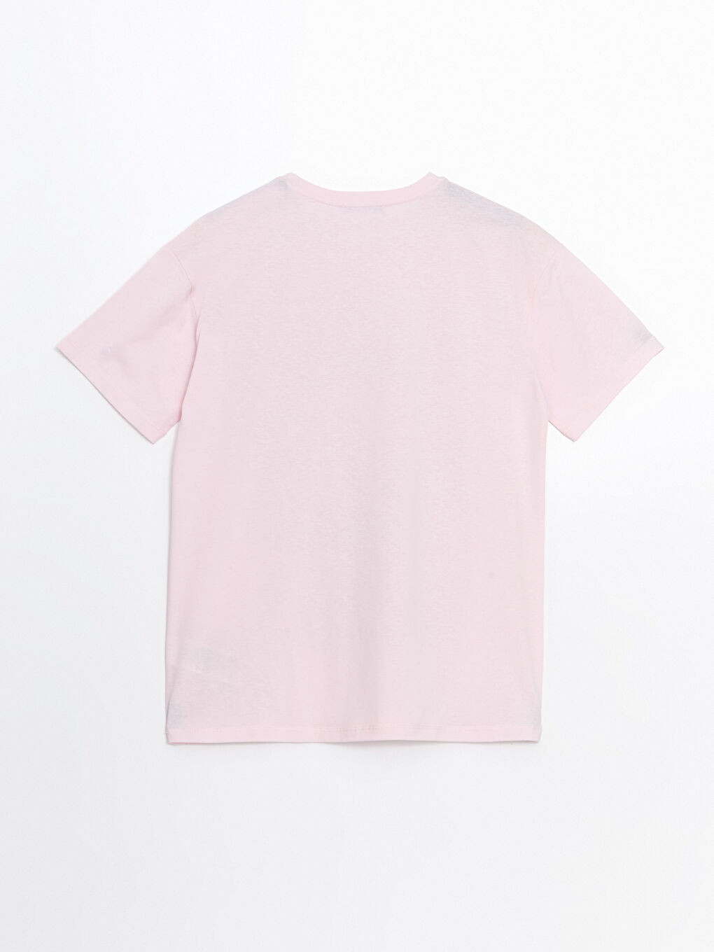 Pembe Bisiklet Yaka Baskılı Kadın Tişört-5