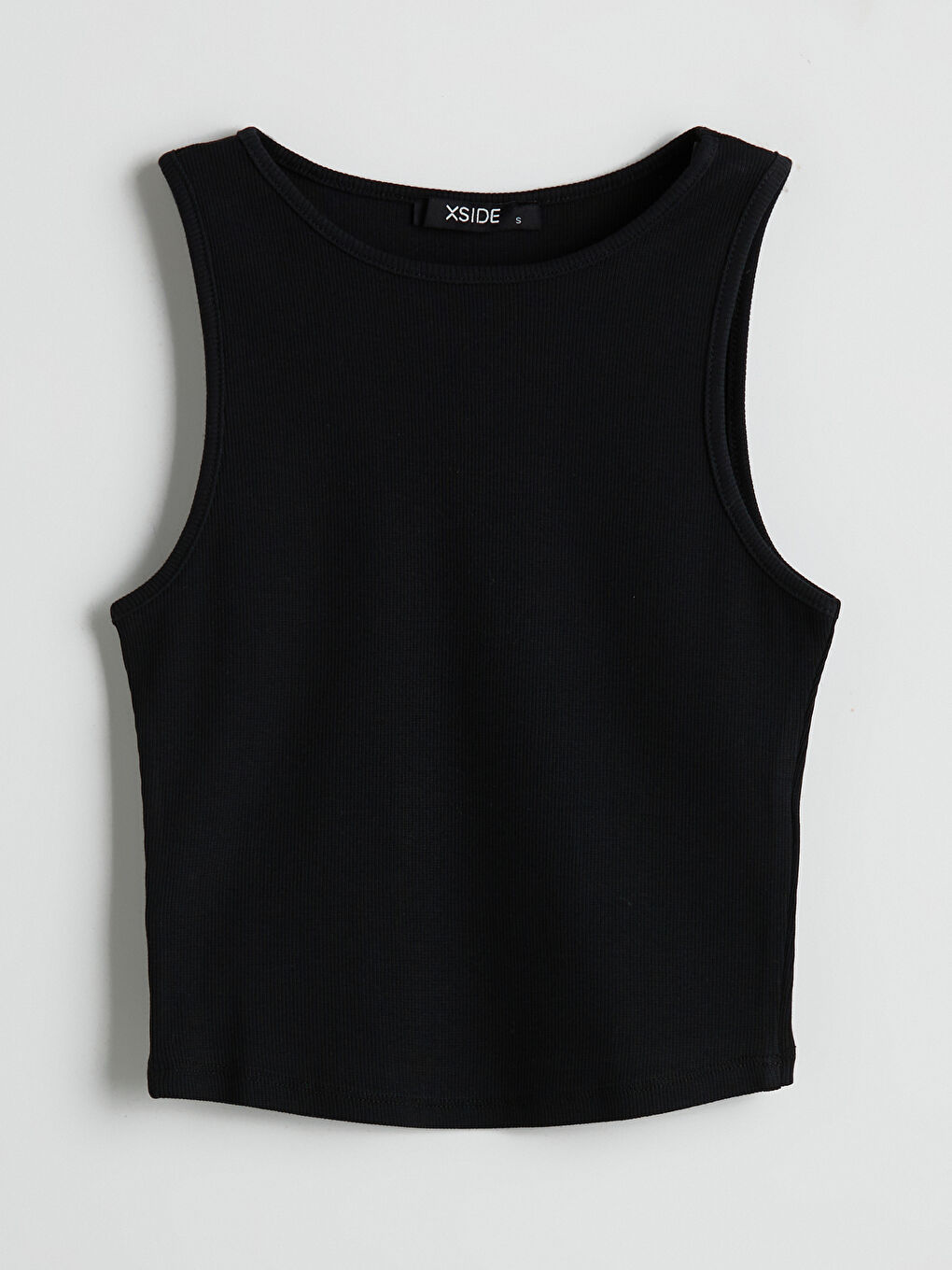 XSIDE Siyah Bisiklet Yaka Kadın Crop - 4