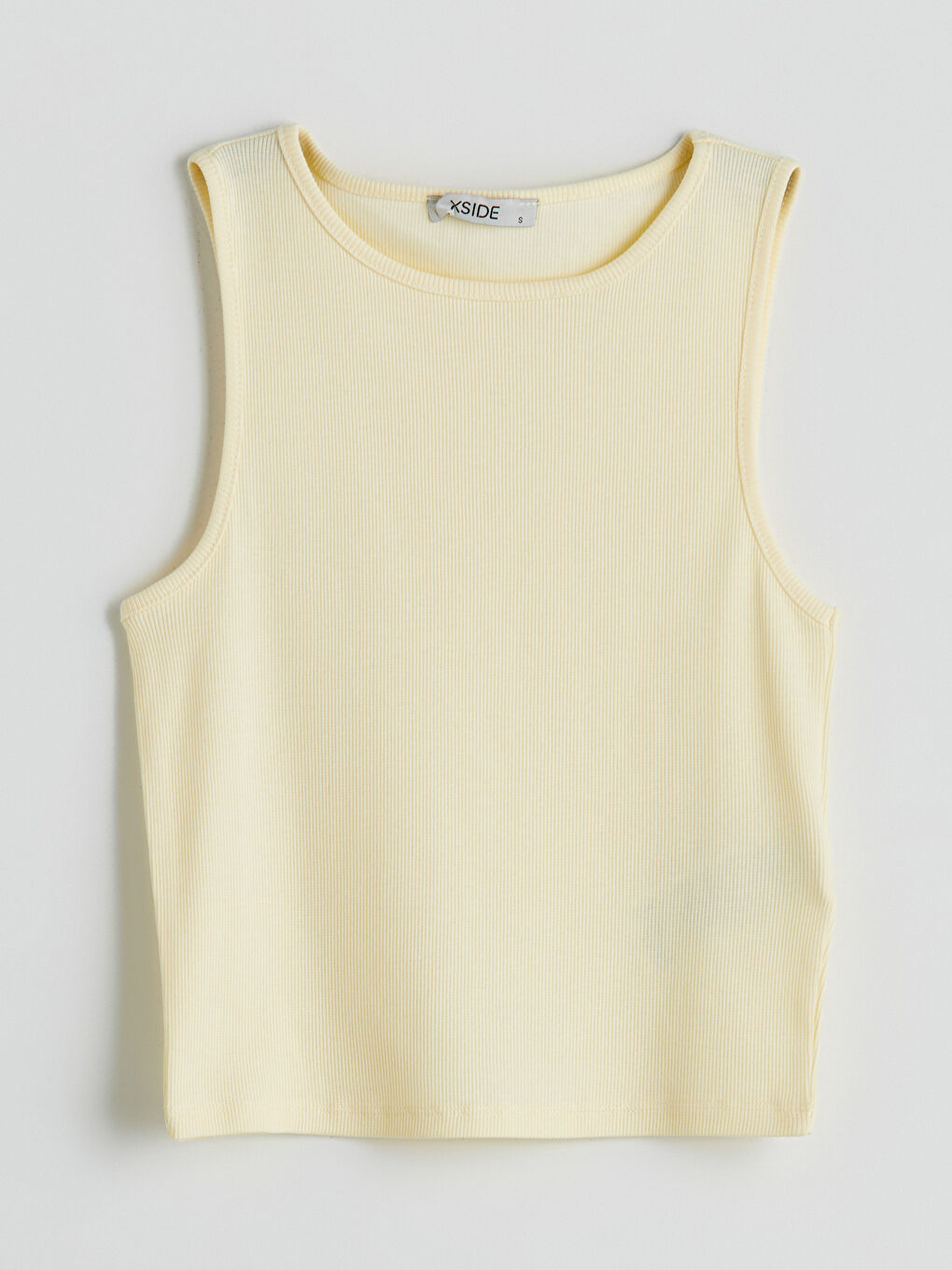 Sarı Bisiklet Yaka Kadın Crop-4