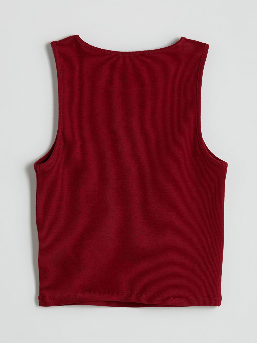 Bordo Bisiklet Yaka Kadın Crop-5