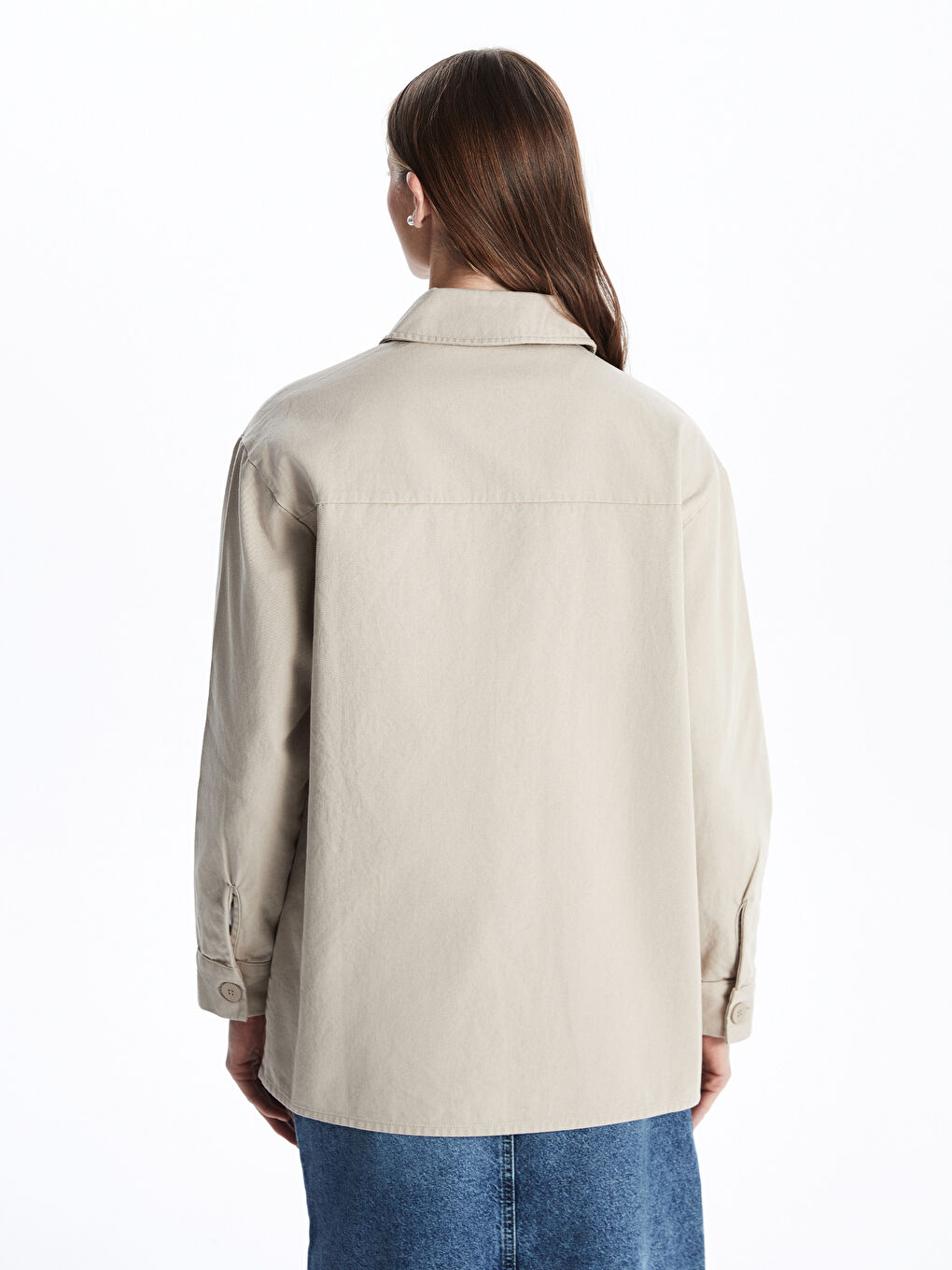 Stone-Studded Oversized Women'S Shirt Jacket -S5GR96Z8-KVB
