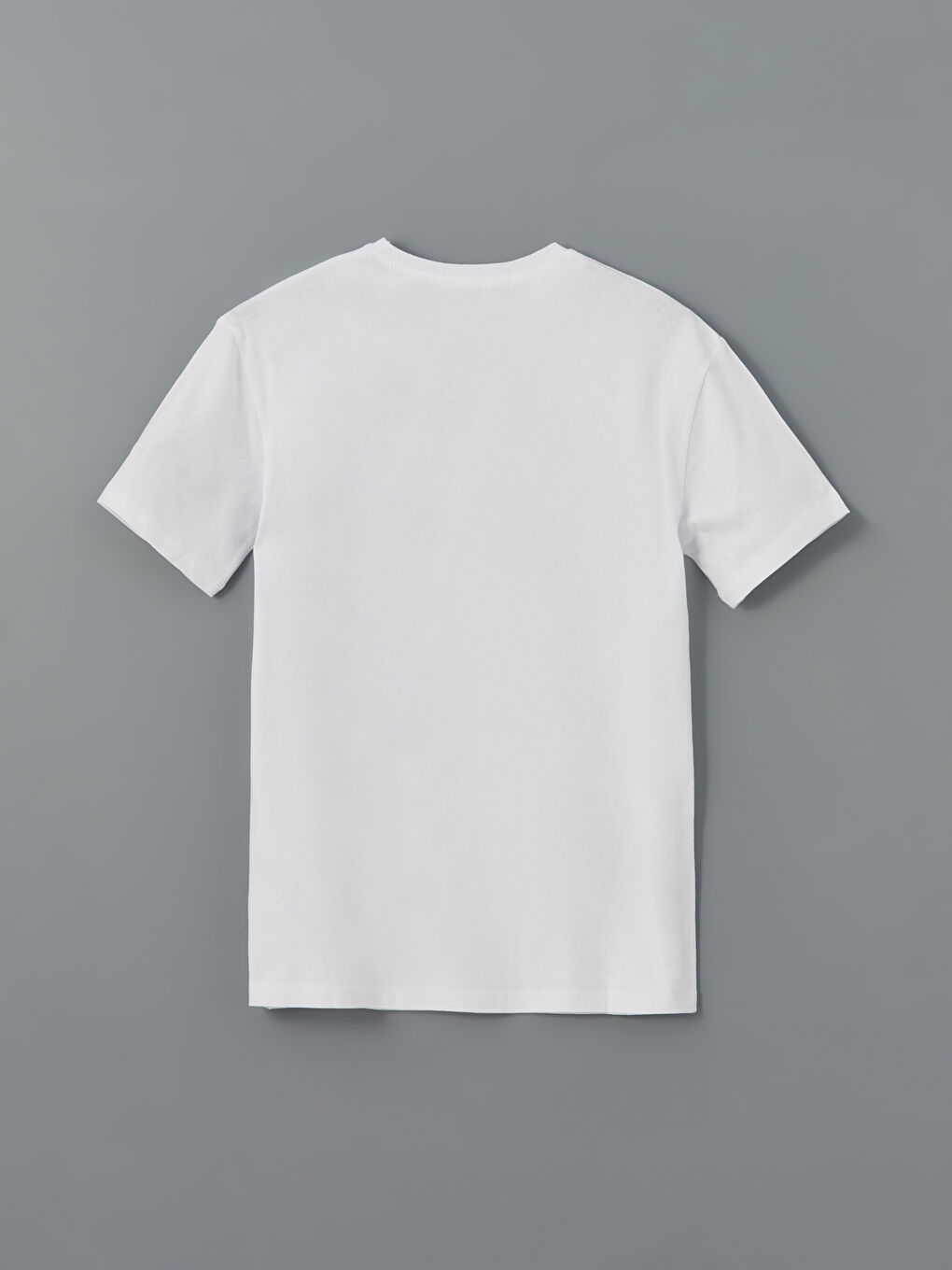 Beyaz Bisiklet Yaka Nakışlı Kadın Tişört-5