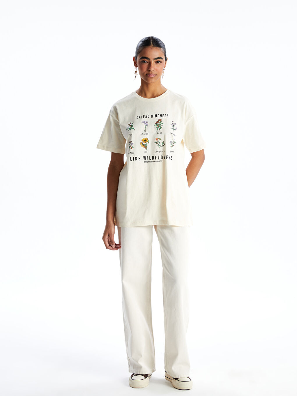 XSIDE Crew Neck Printed Women's T-Shirt -S5GS05Z8-YSB
