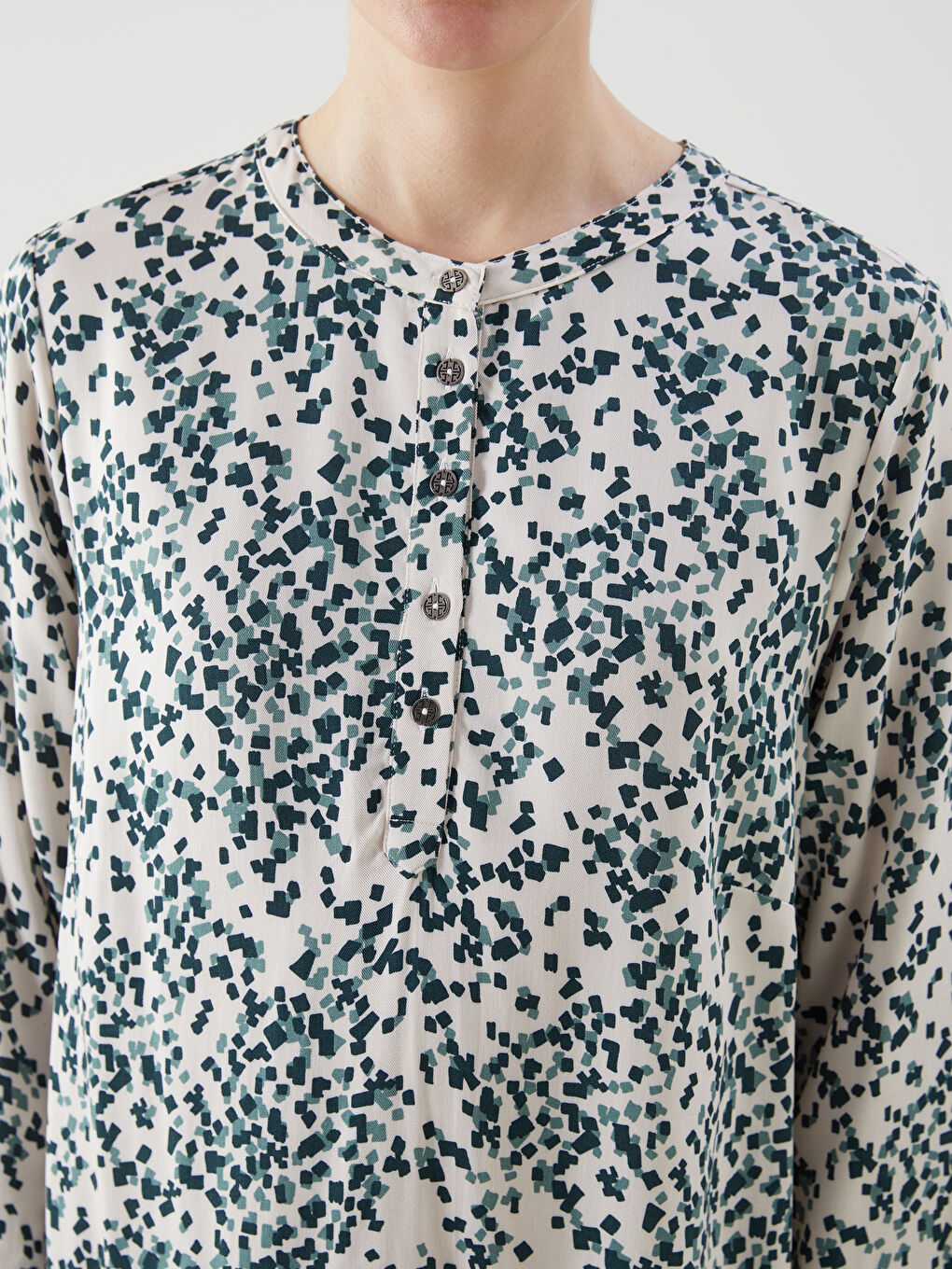 Crew Neck Patterned Women's Dress -S5GS11Z8-LQB