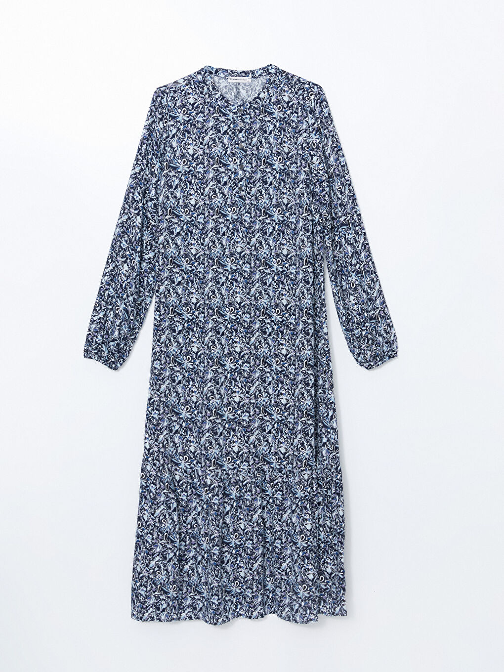 მრგვალი საყელო ნიმუშიანი ქალებისთვის კაბა-4