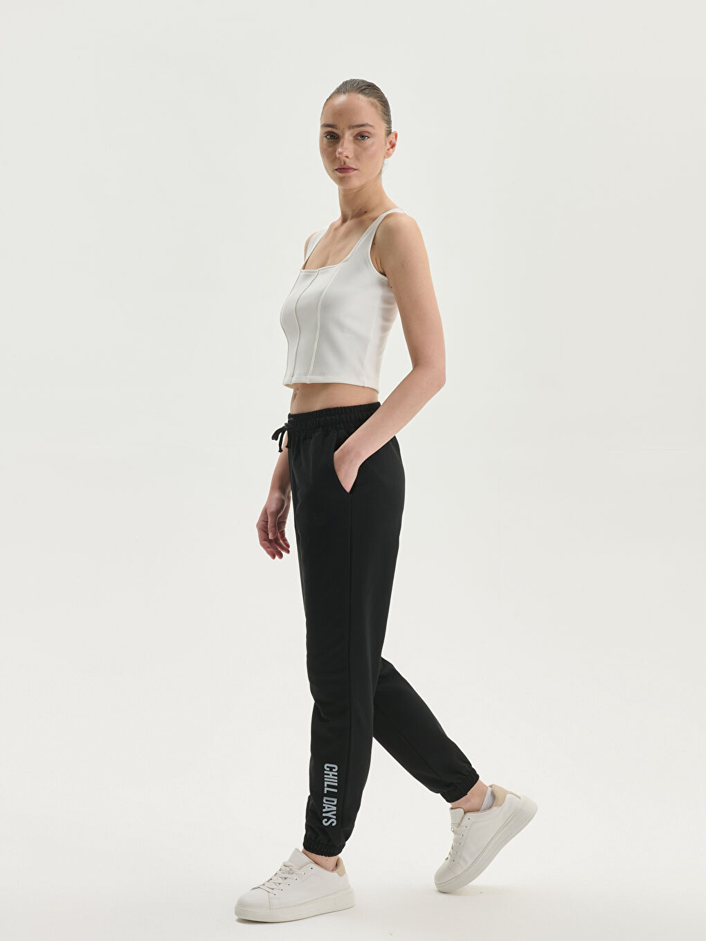 Elasticated Waist Printed Women's Jogger Sweatpants -S5GS36Z8-CVL