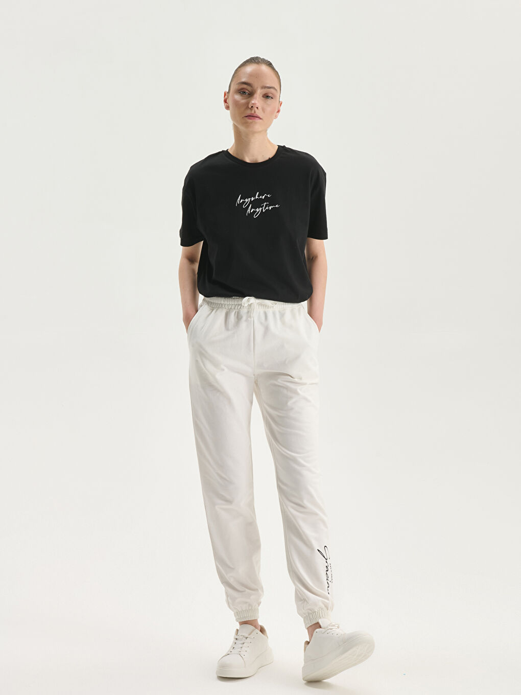 Elasticated Waist Printed Women's Jogger Sweatpants -S5GS36Z8-FEW