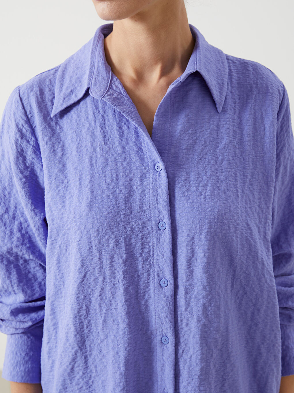 Loose Fit Seersucker Women's Shirt -S5GS56Z8-YDH