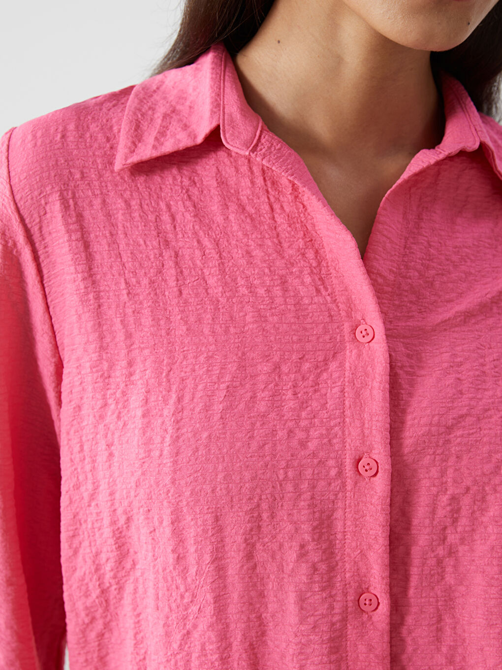 Loose Fit Seersucker Women's Shirt -S5GS56Z8-YVU