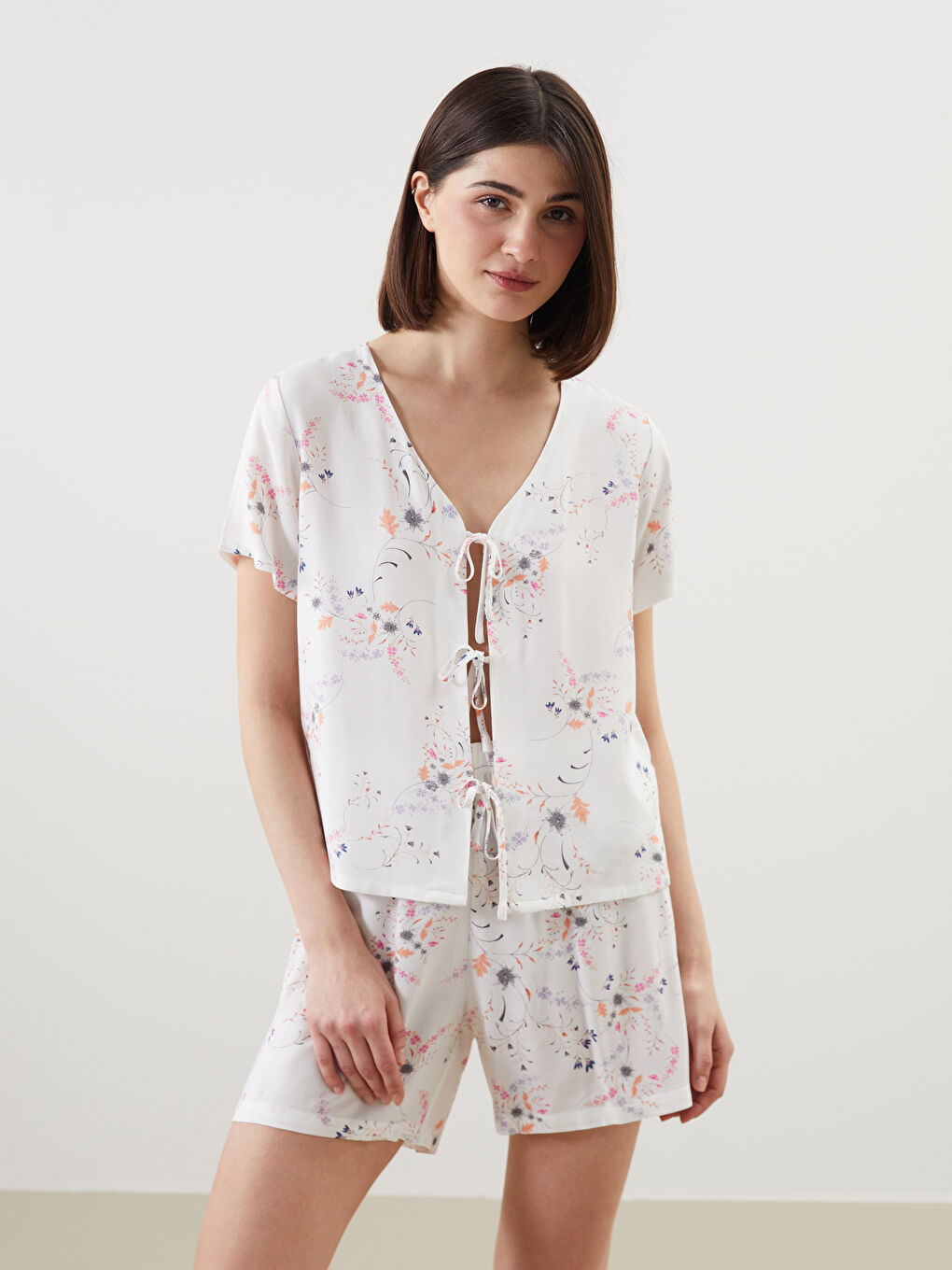 Woman ECRU Shortie Pyjama Set -S5GS62Z8-LRA