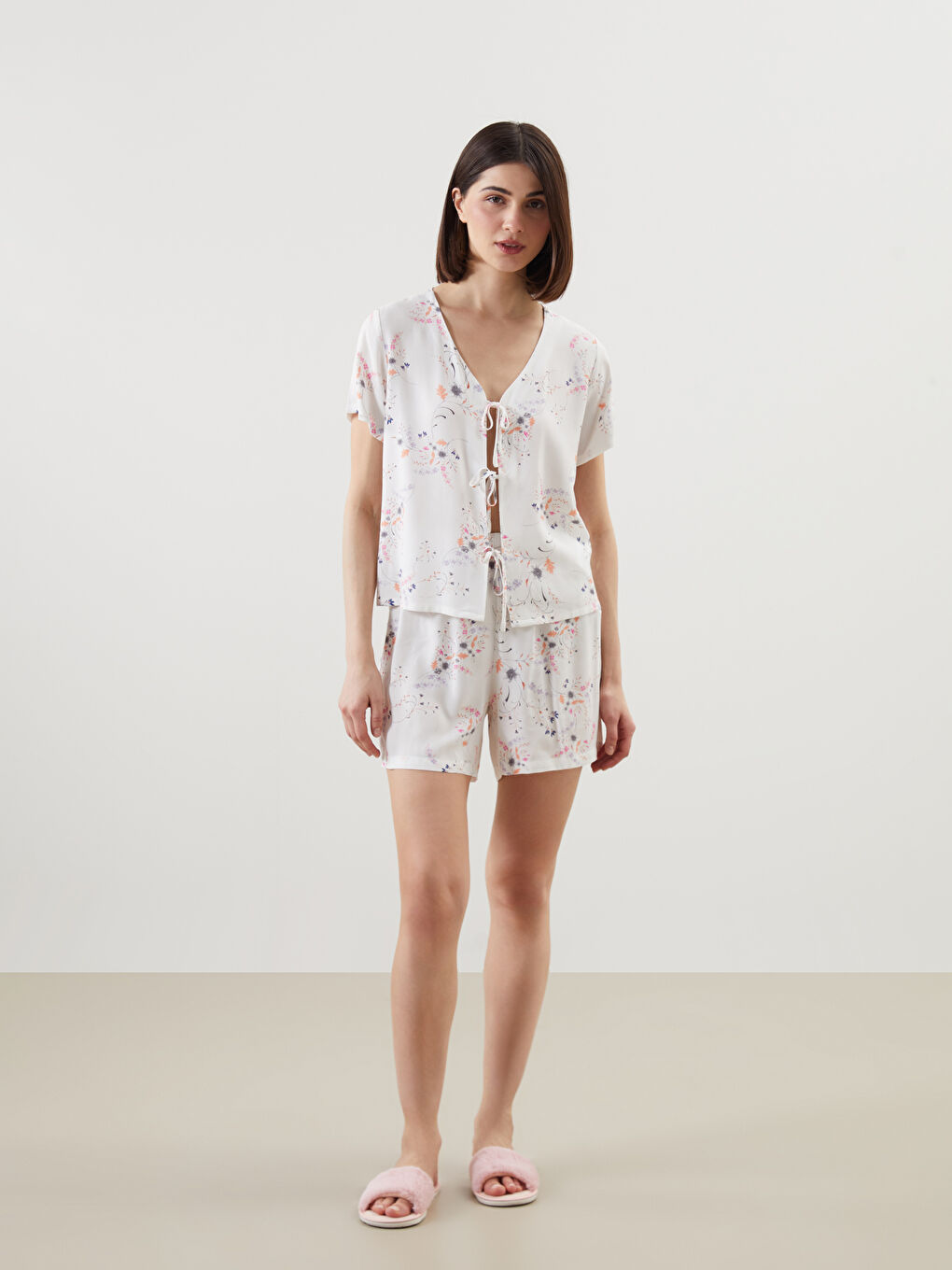 Woman ECRU Shortie Pyjama Set -S5GS62Z8-LRA