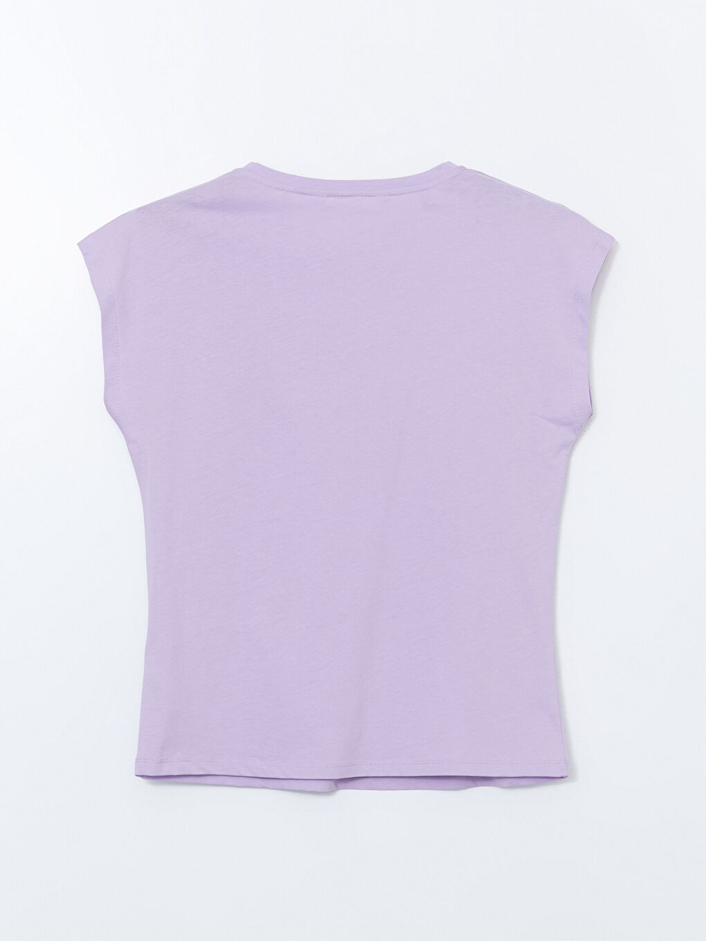 Lila Bisiklet Yaka Baskılı Kadın Pijama Üstü-1