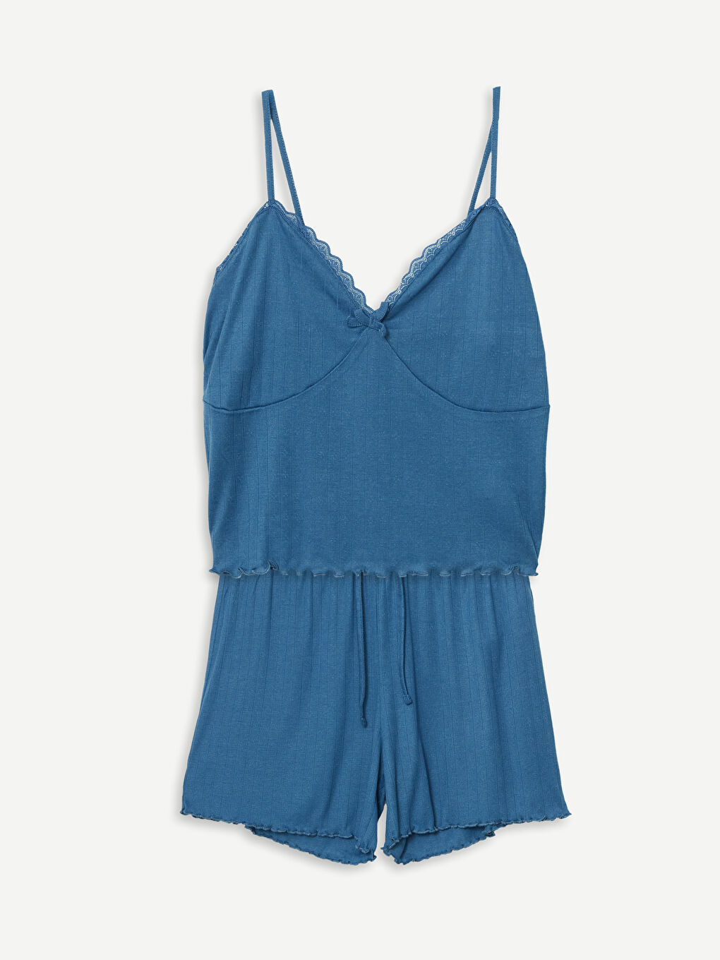 V-Neck Women's Pajama Set with Shorts -S5GS68Z8-HRQ