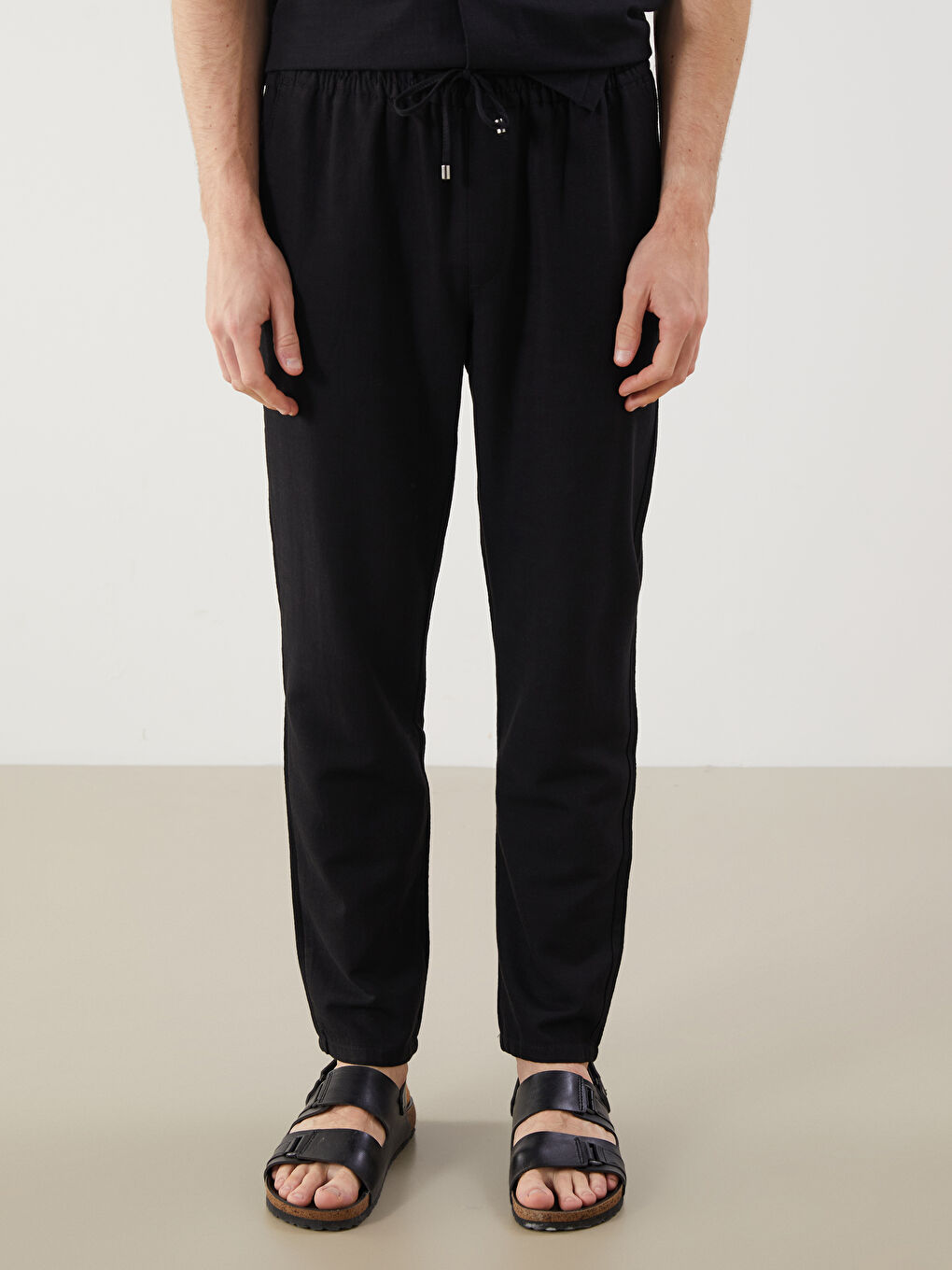 Regular Fit Linen-Look Men's Trousers -S5GS88Z8-CVL