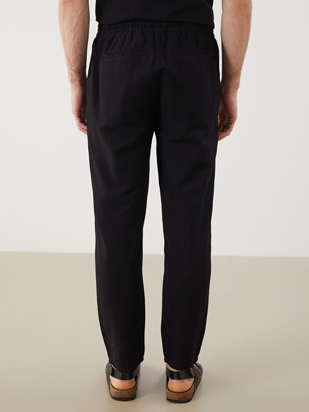 Regular Fit Linen-Look Men's Trousers -S5GS88Z8-CVL