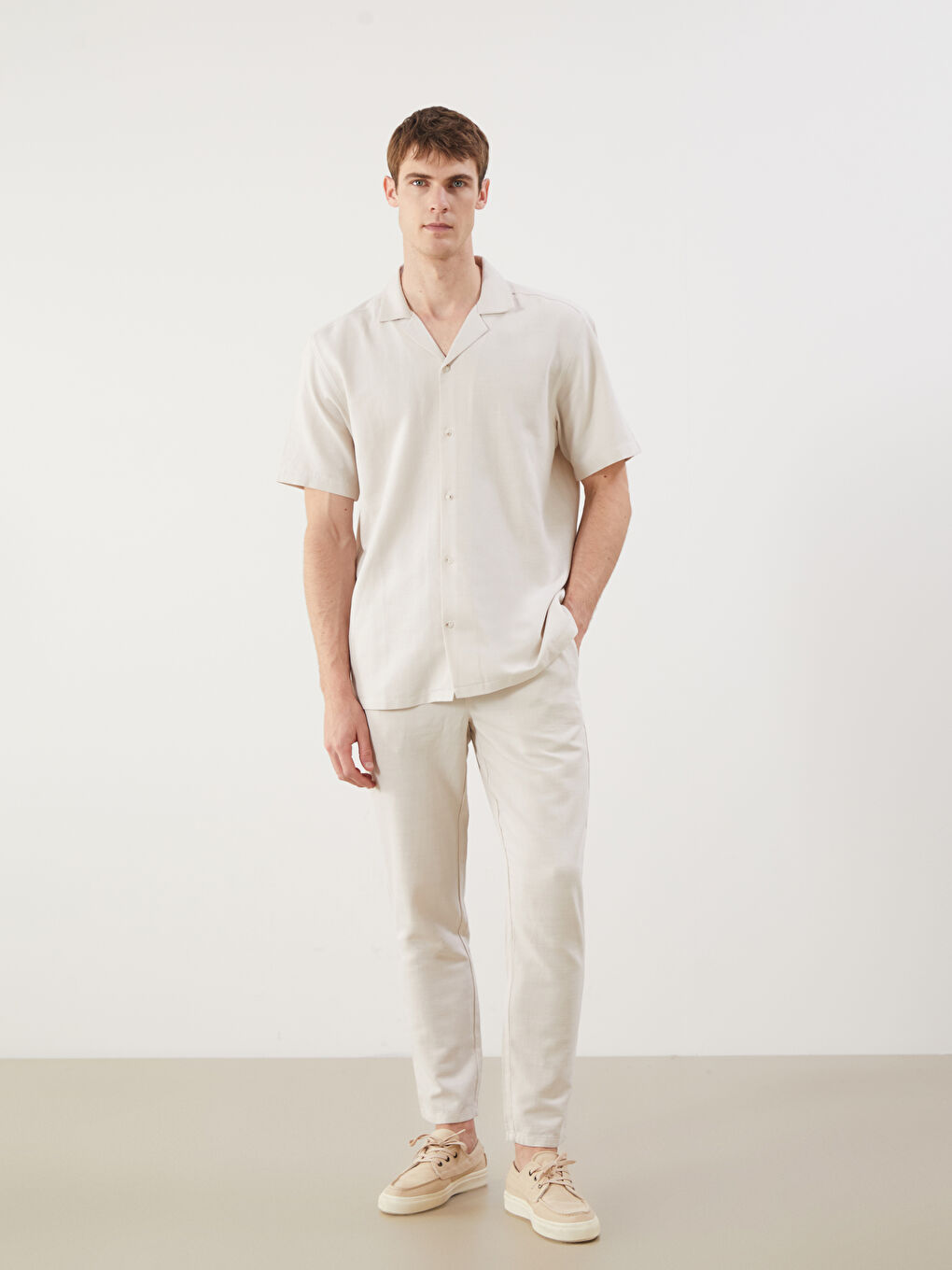 LC Waikiki Muške pantalone standardnog kroja sa izgledom lana -S5GS88Z8-DS3