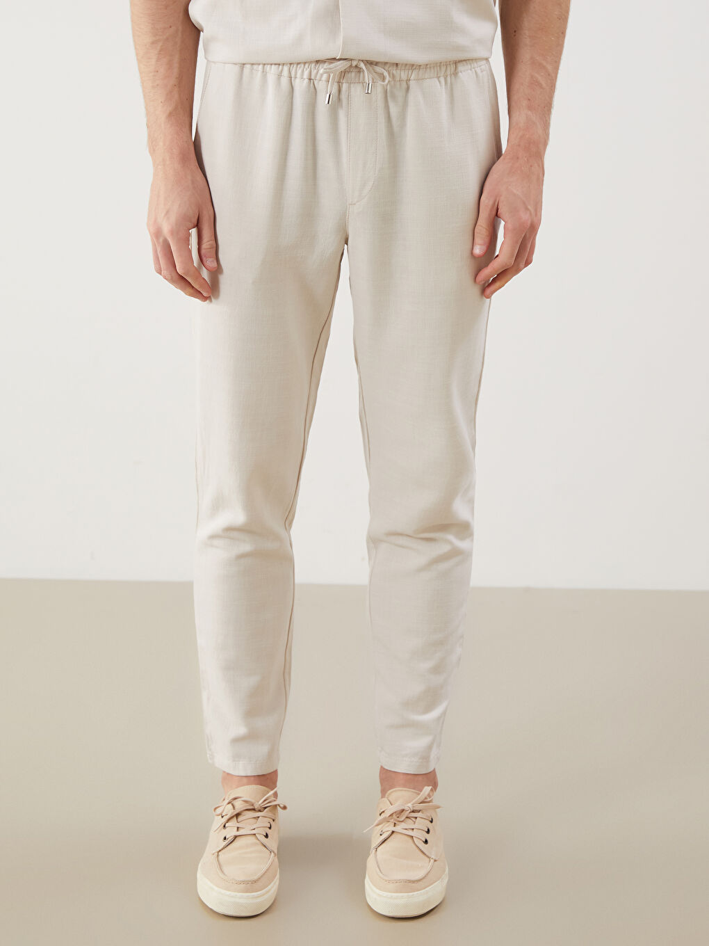 LC Waikiki Muške pantalone standardnog kroja sa izgledom lana -S5GS88Z8-DS3