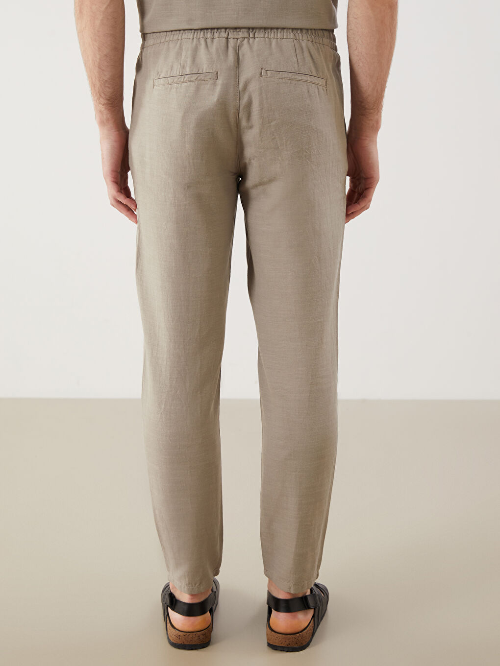 Regular Fit Linen-Look Men's Trousers -S5GS88Z8-Z4F